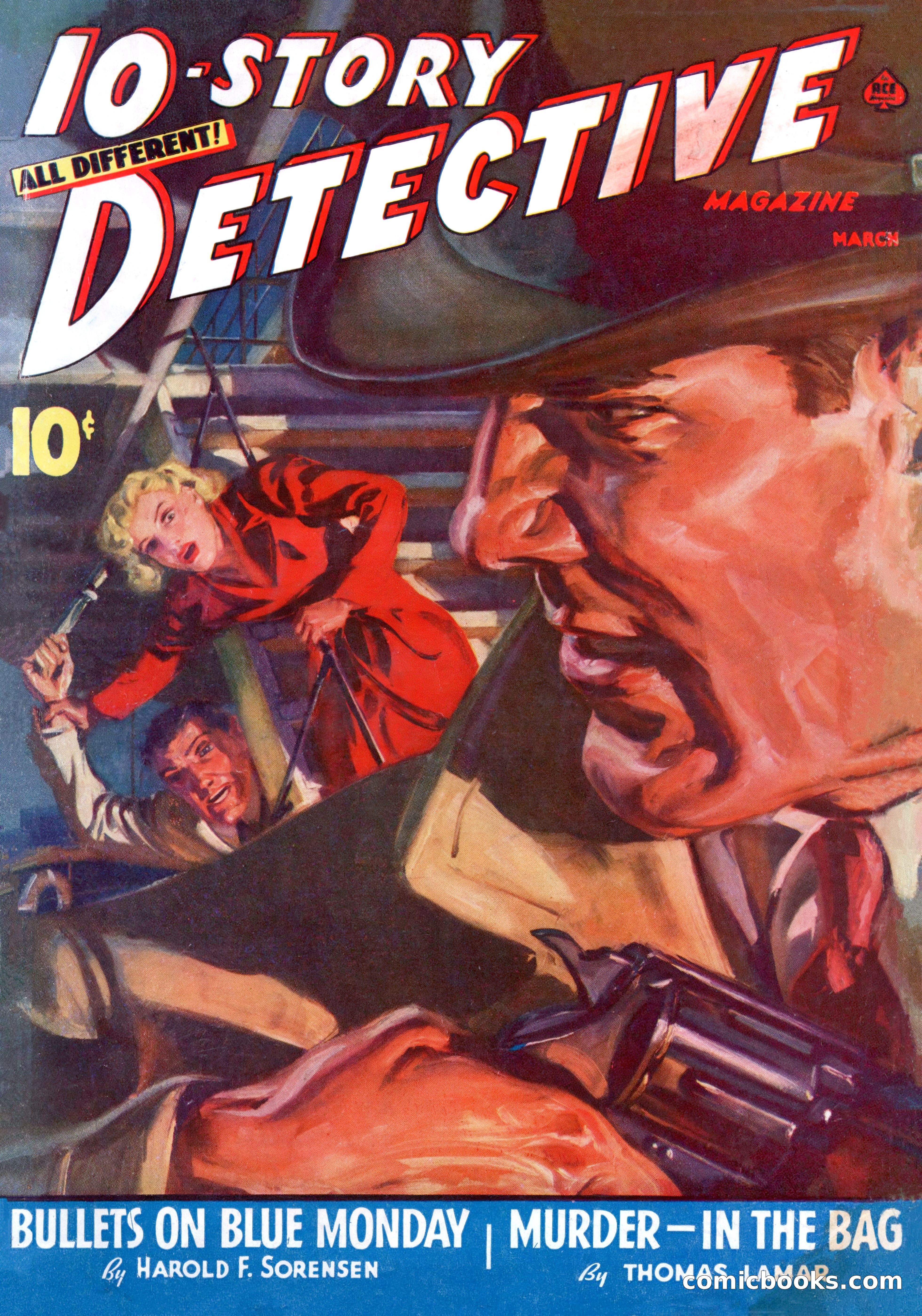 10-Story Detective, March 1941 — page 1: Pulp Fiction, 1941