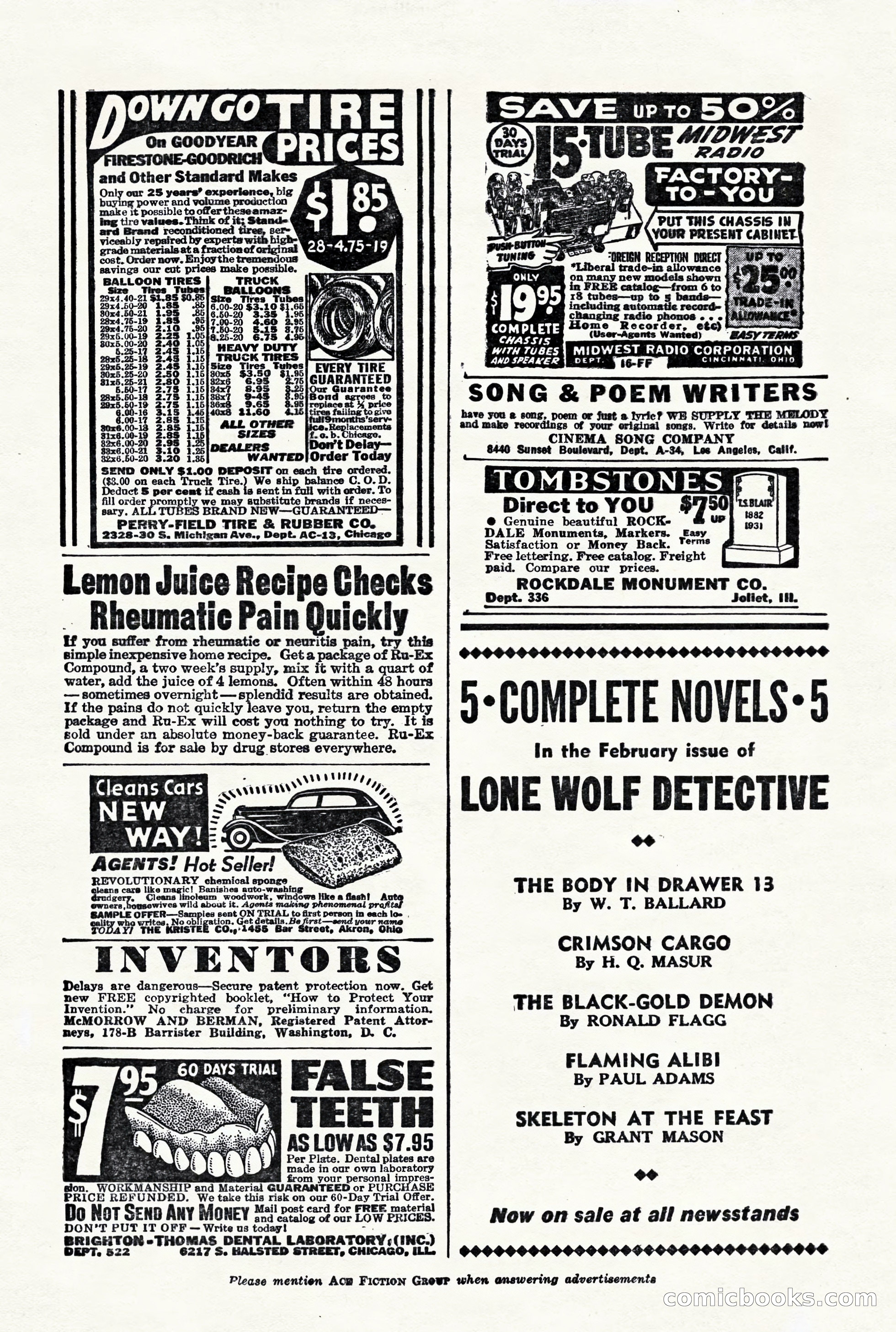 10-Story Detective, March 1941 — page 6: Pulp Fiction, 1941