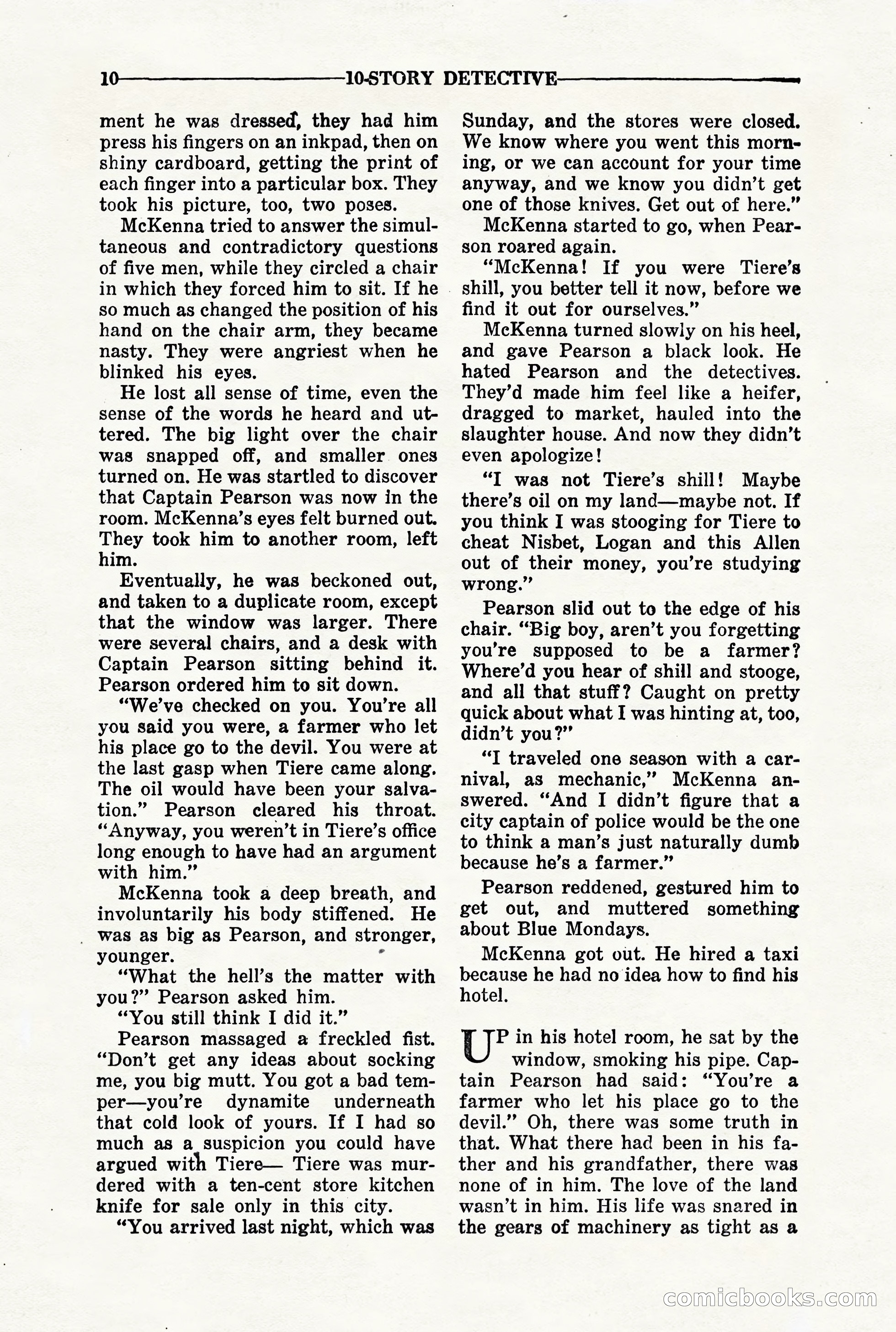10-Story Detective, March 1941 — page 12: Pulp Fiction, 1941