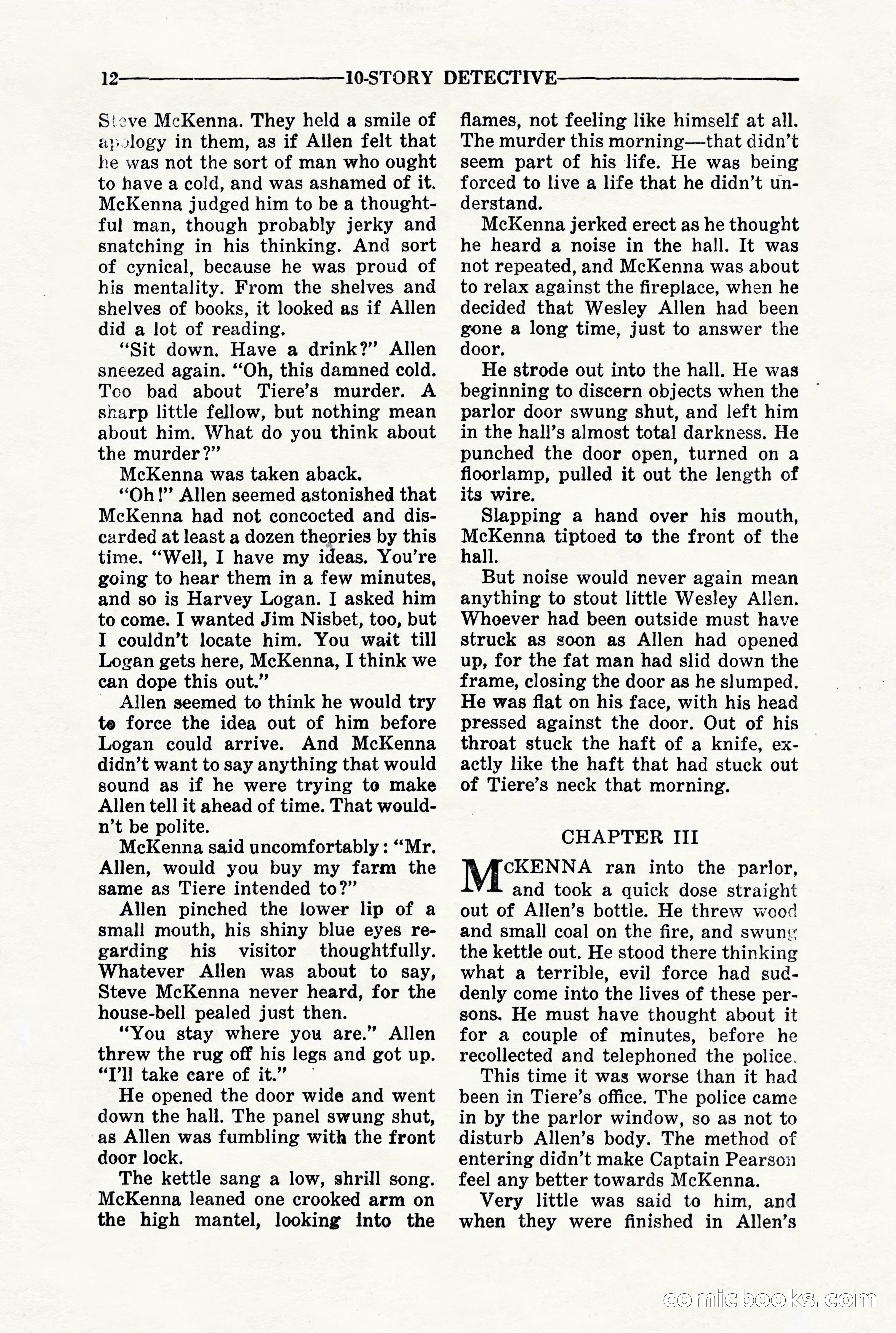 10-Story Detective, March 1941 — page 14: Pulp Fiction, 1941