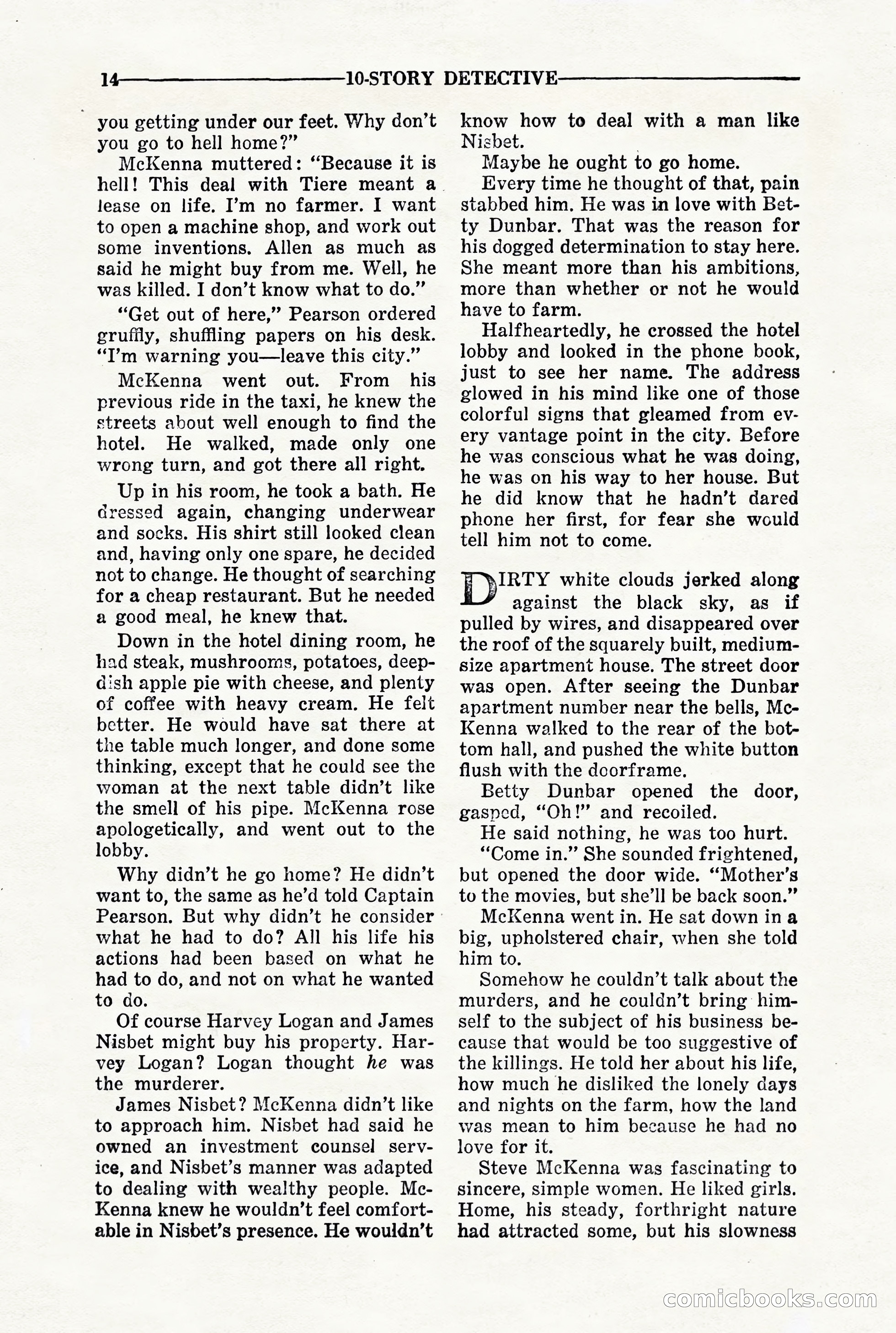 10-Story Detective, March 1941 — page 16: Pulp Fiction, 1941