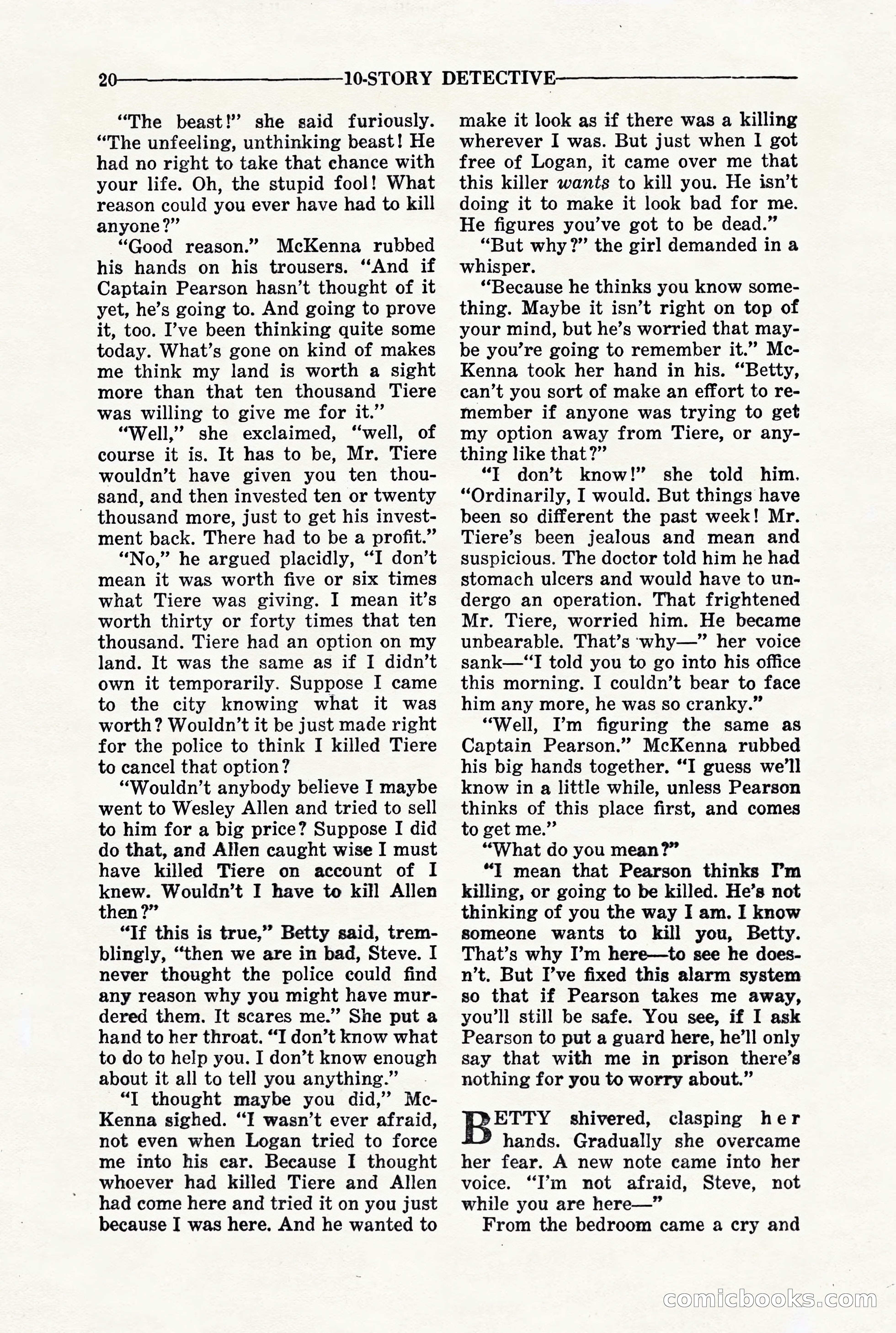 10-Story Detective, March 1941 — page 22: Pulp Fiction, 1941