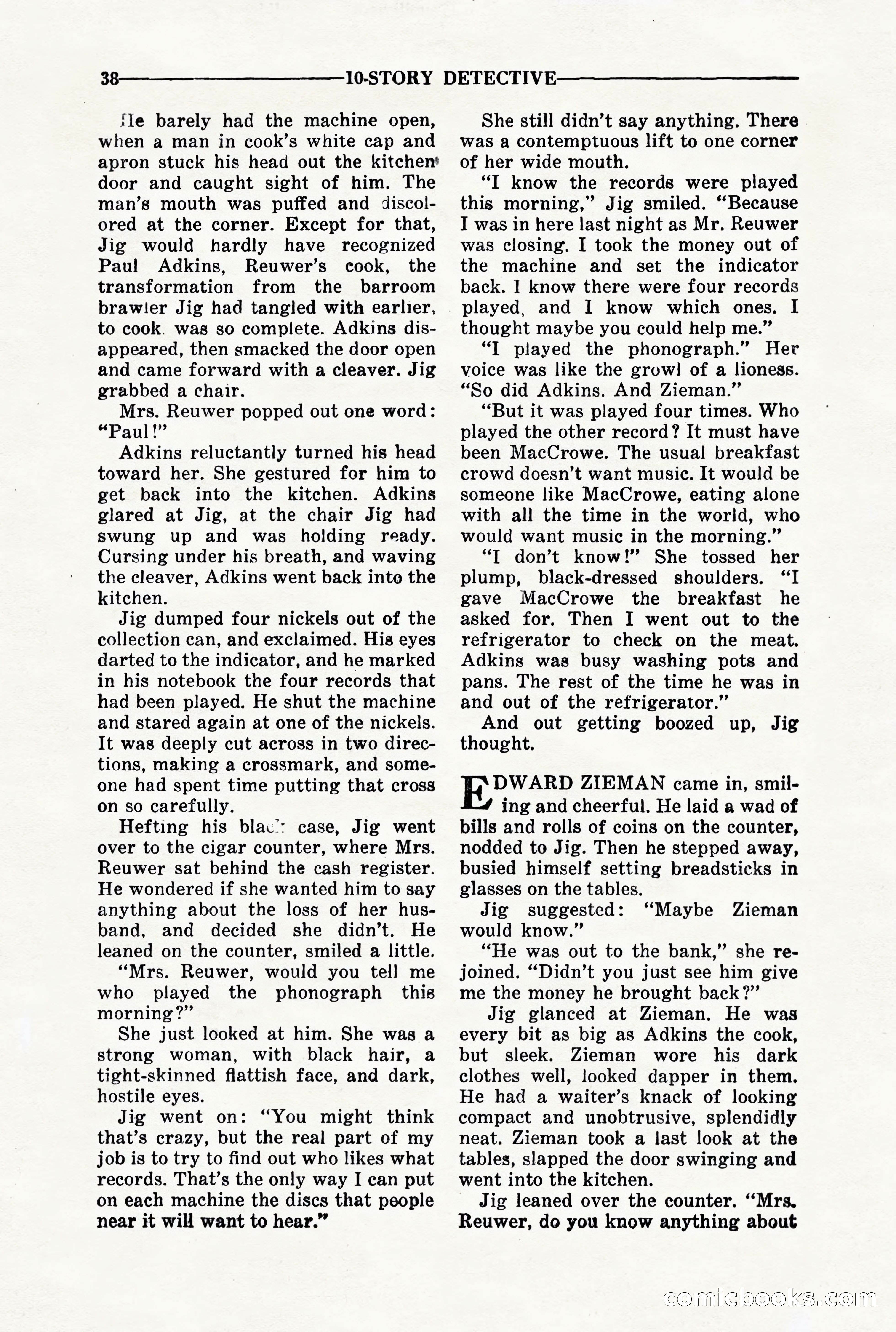 10-Story Detective, March 1941 — page 40: Pulp Fiction, 1941