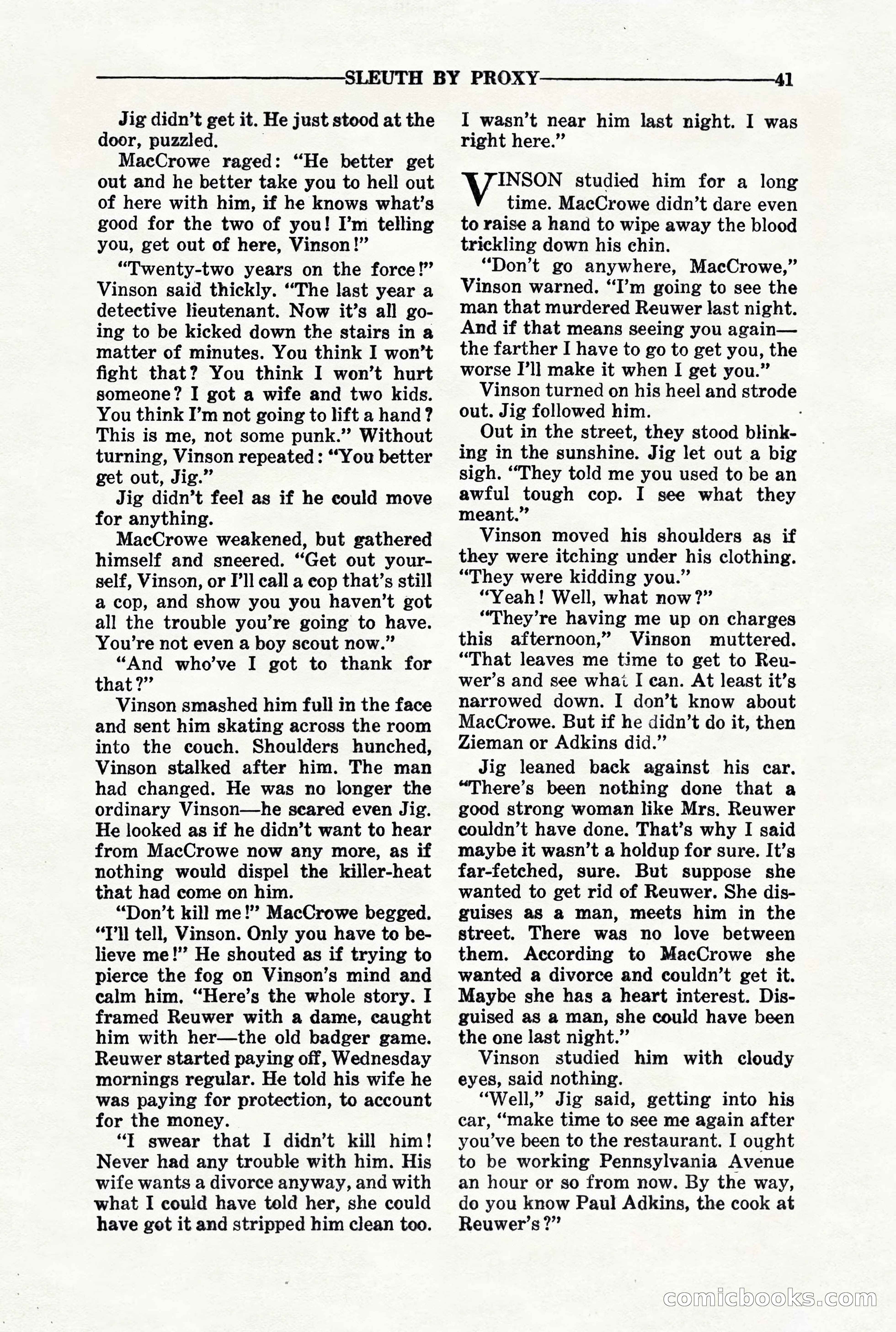 10-Story Detective, March 1941 — page 43: Pulp Fiction, 1941