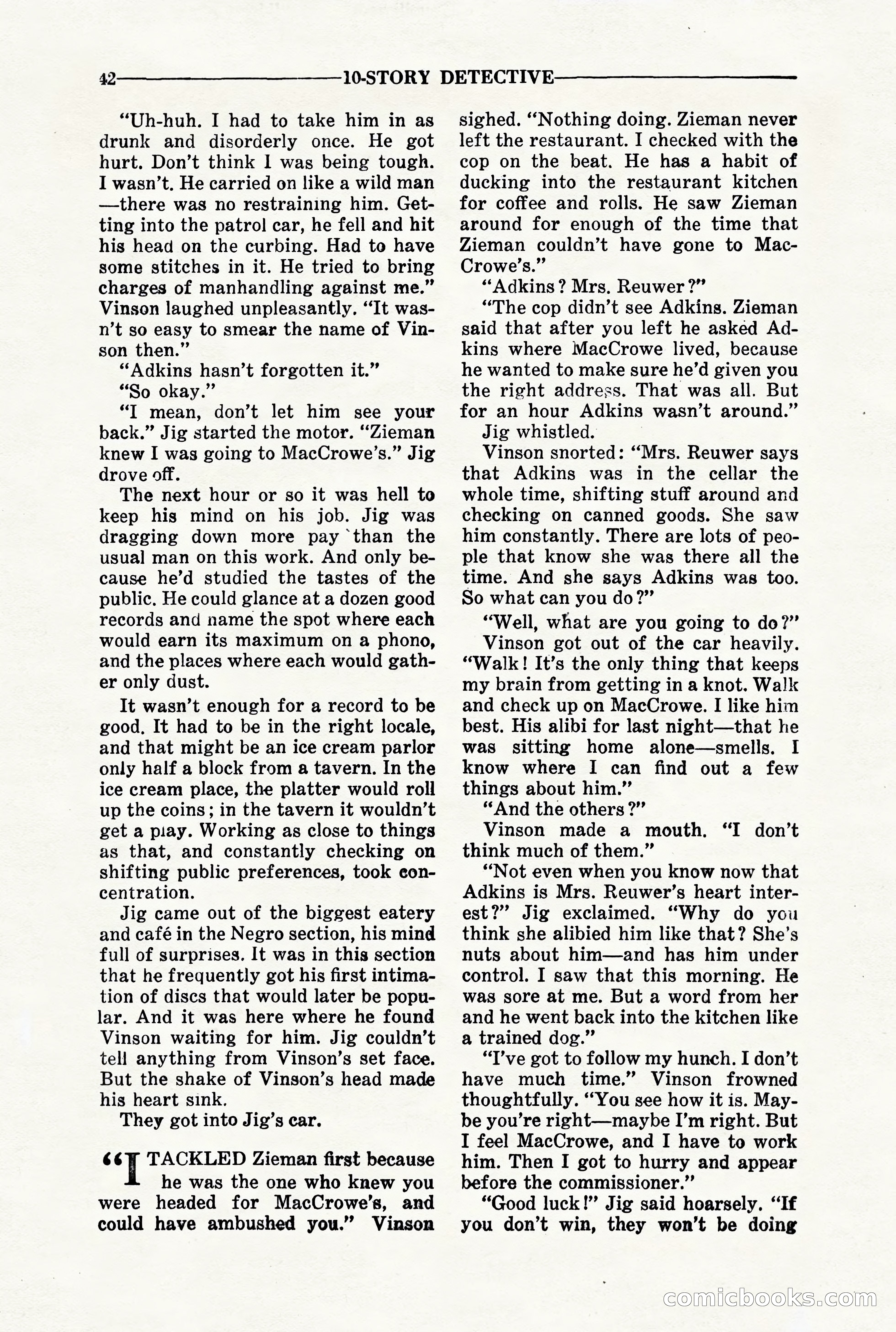 10-Story Detective, March 1941 — page 44: Pulp Fiction, 1941
