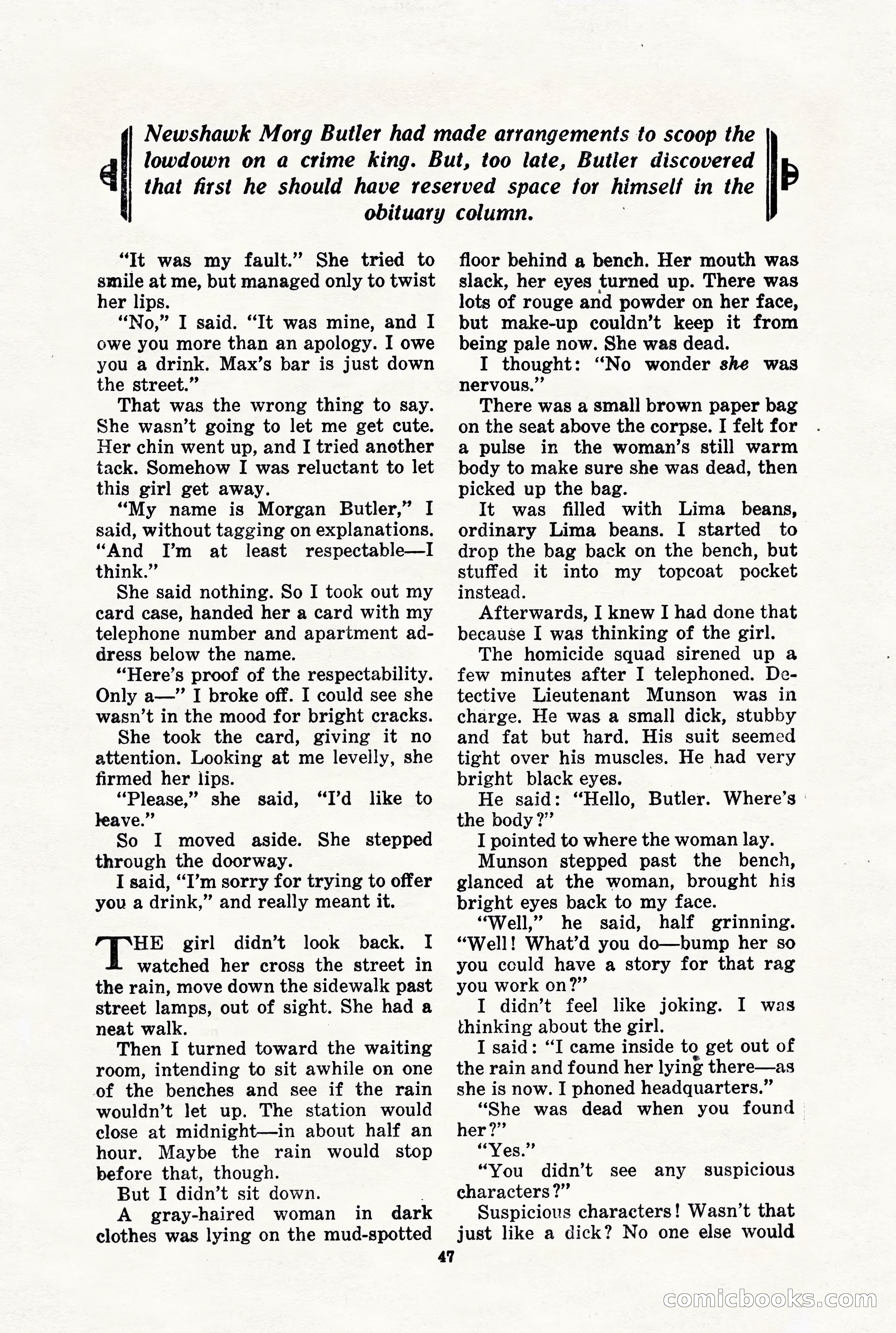 10-Story Detective, March 1941 — page 49: Pulp Fiction, 1941