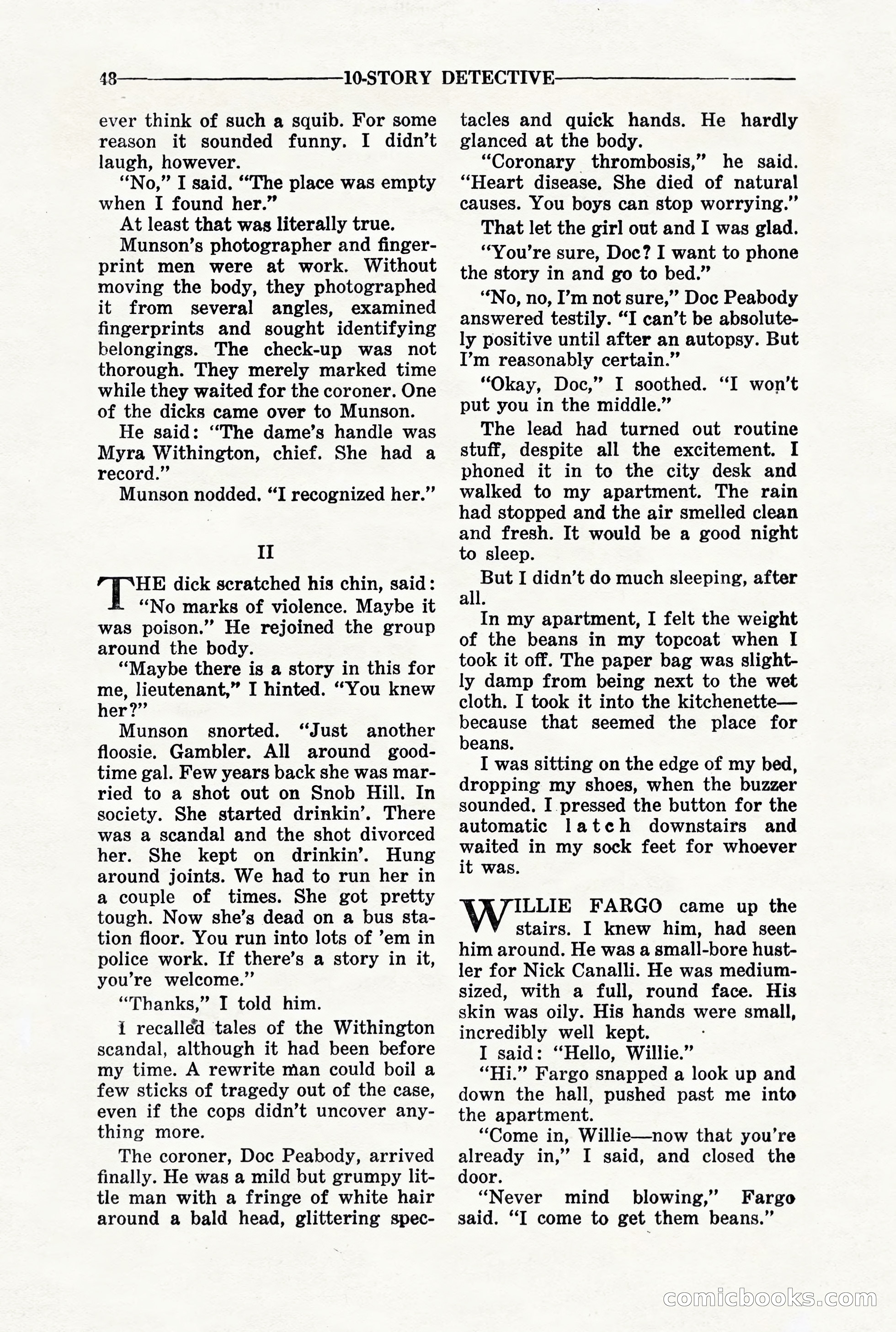 10-Story Detective, March 1941 — page 50: Pulp Fiction, 1941