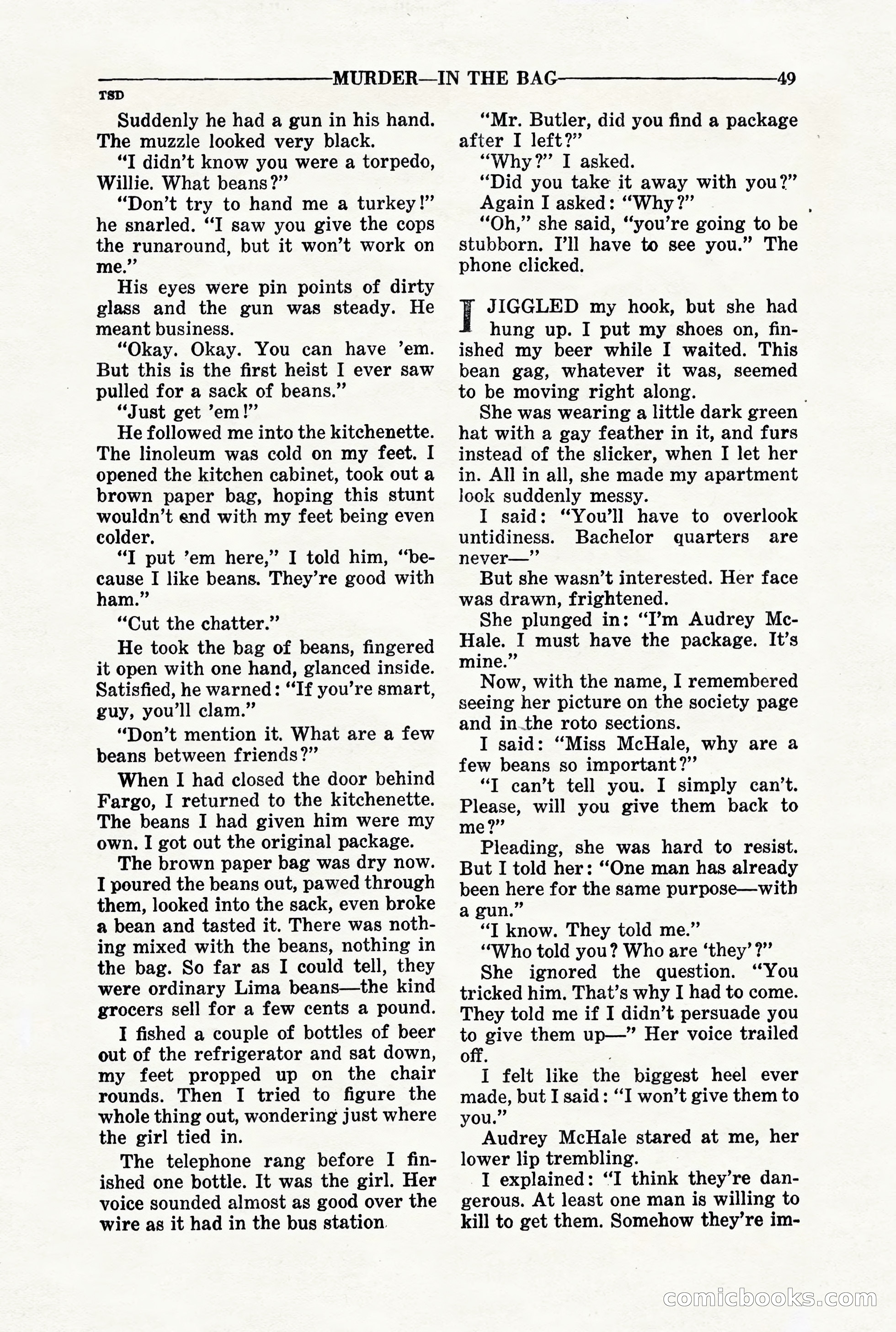 10-Story Detective, March 1941 — page 51: Pulp Fiction, 1941