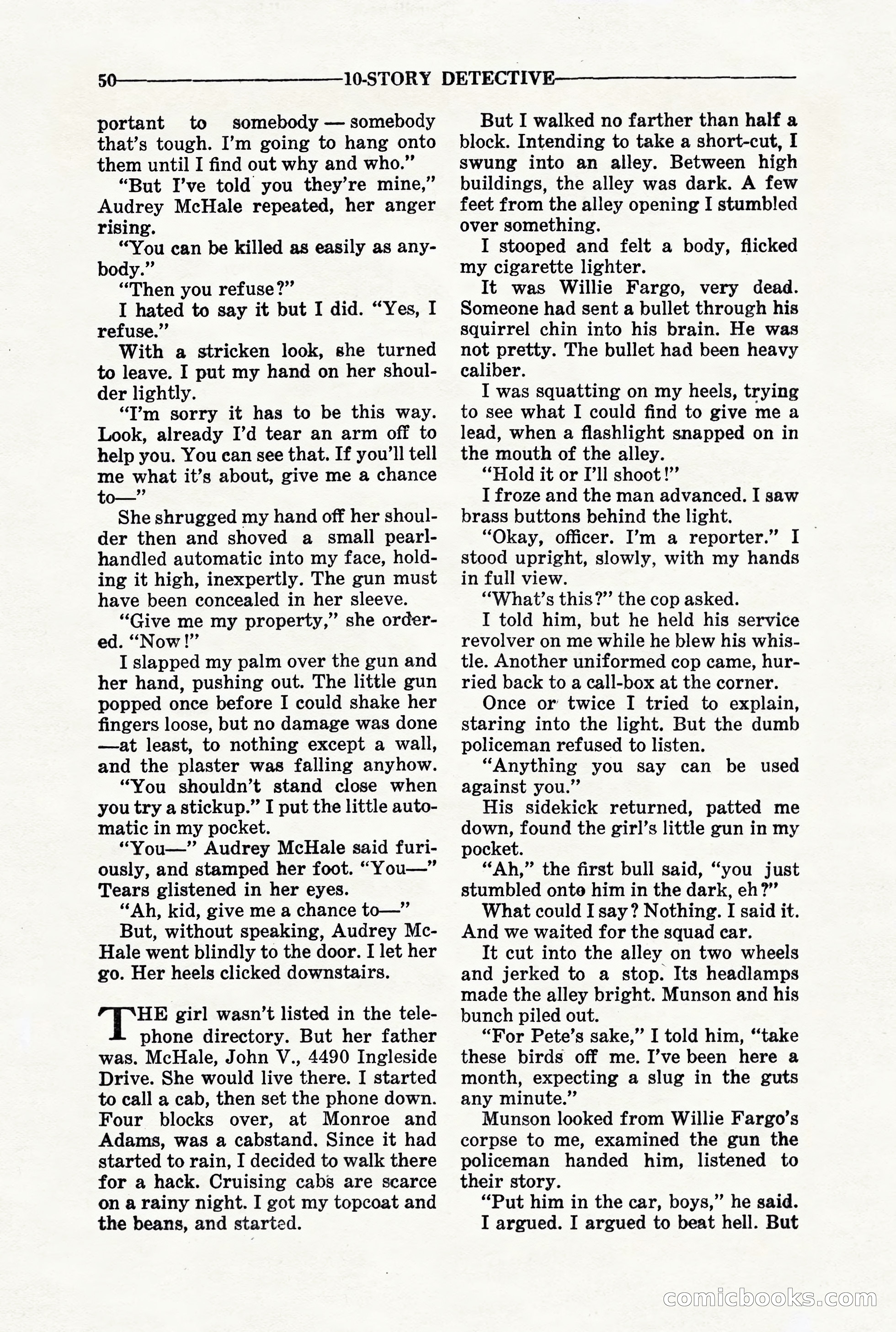 10-Story Detective, March 1941 — page 52: Pulp Fiction, 1941