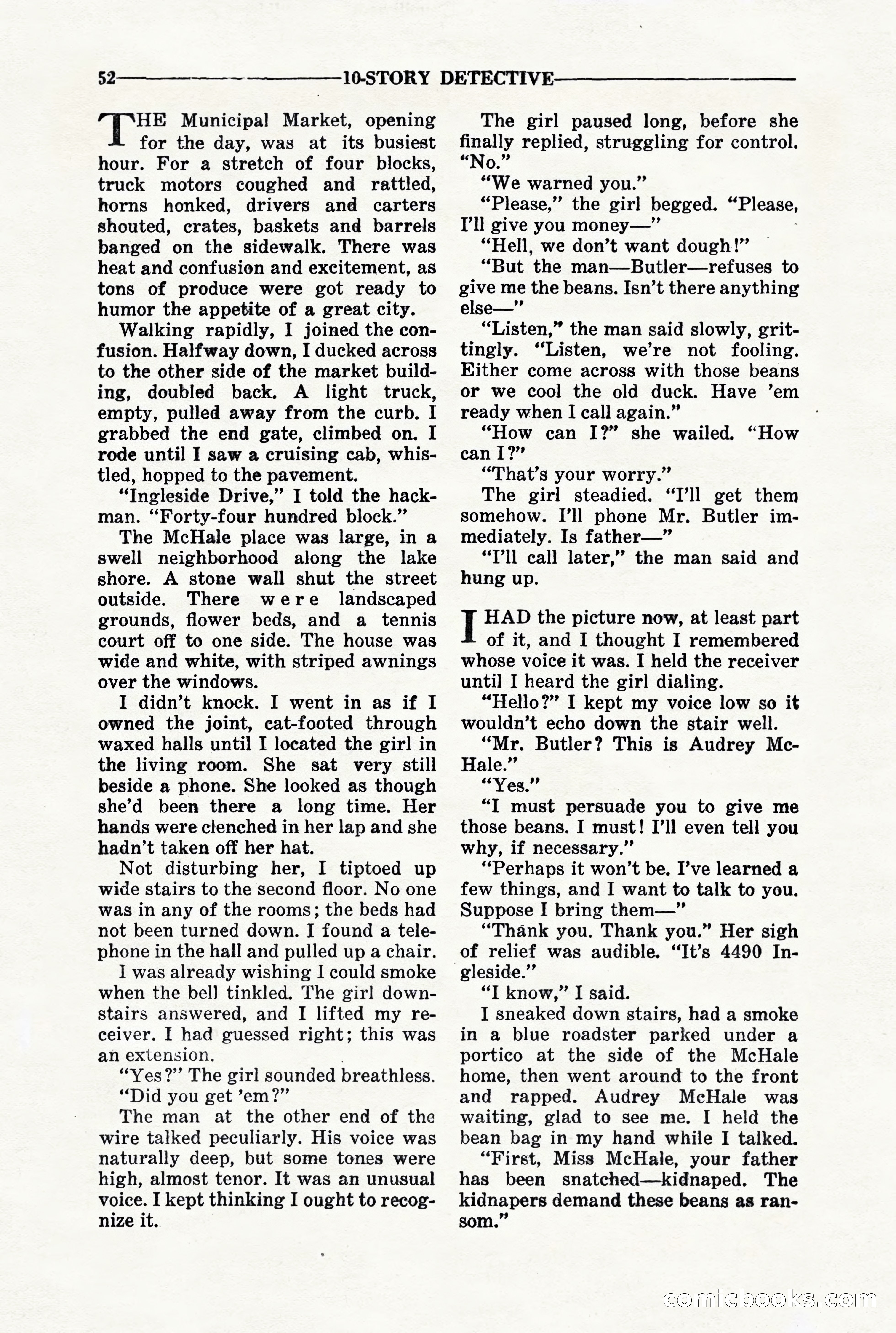 10-Story Detective, March 1941 — page 54: Pulp Fiction, 1941