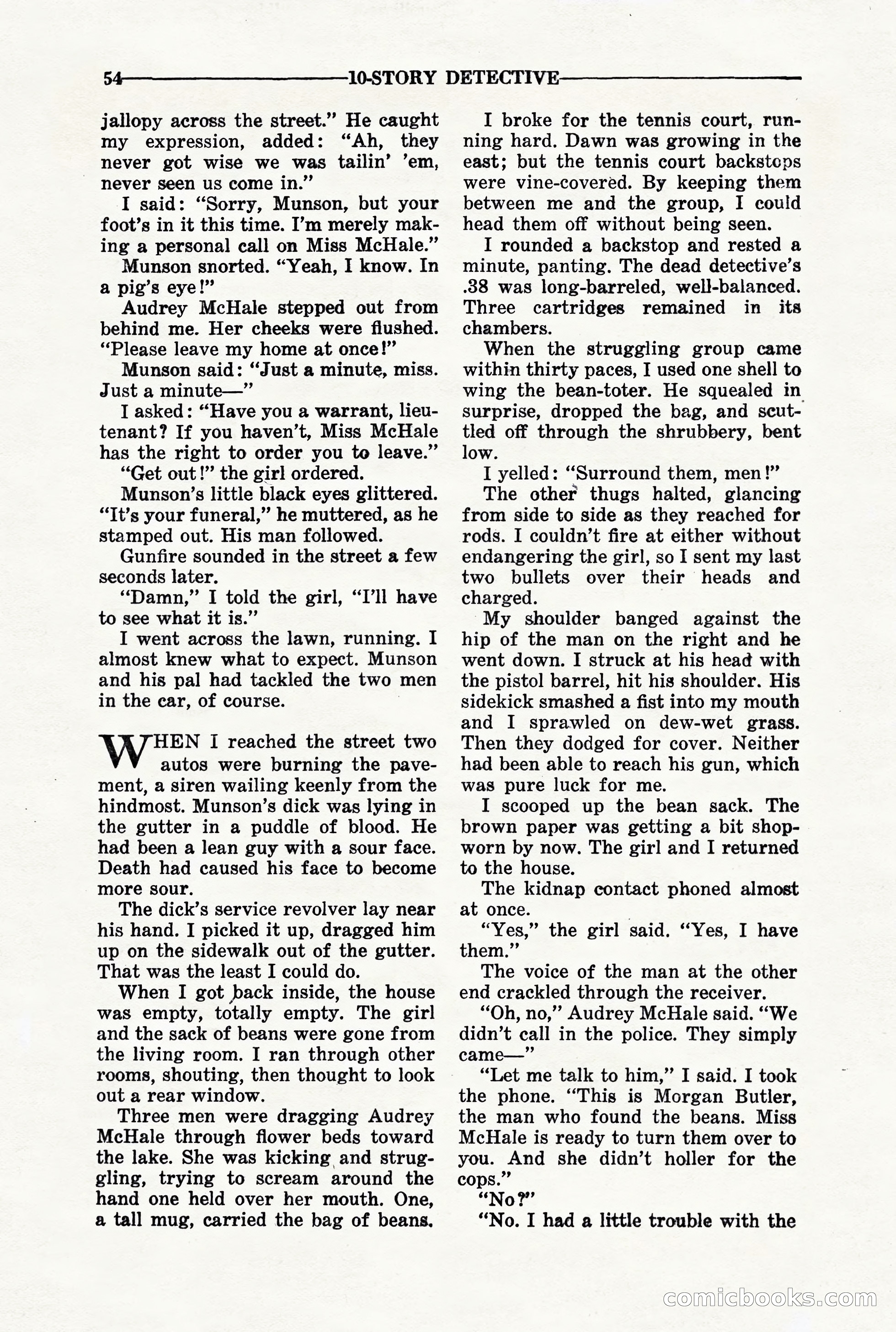 10-Story Detective, March 1941 — page 56: Pulp Fiction, 1941