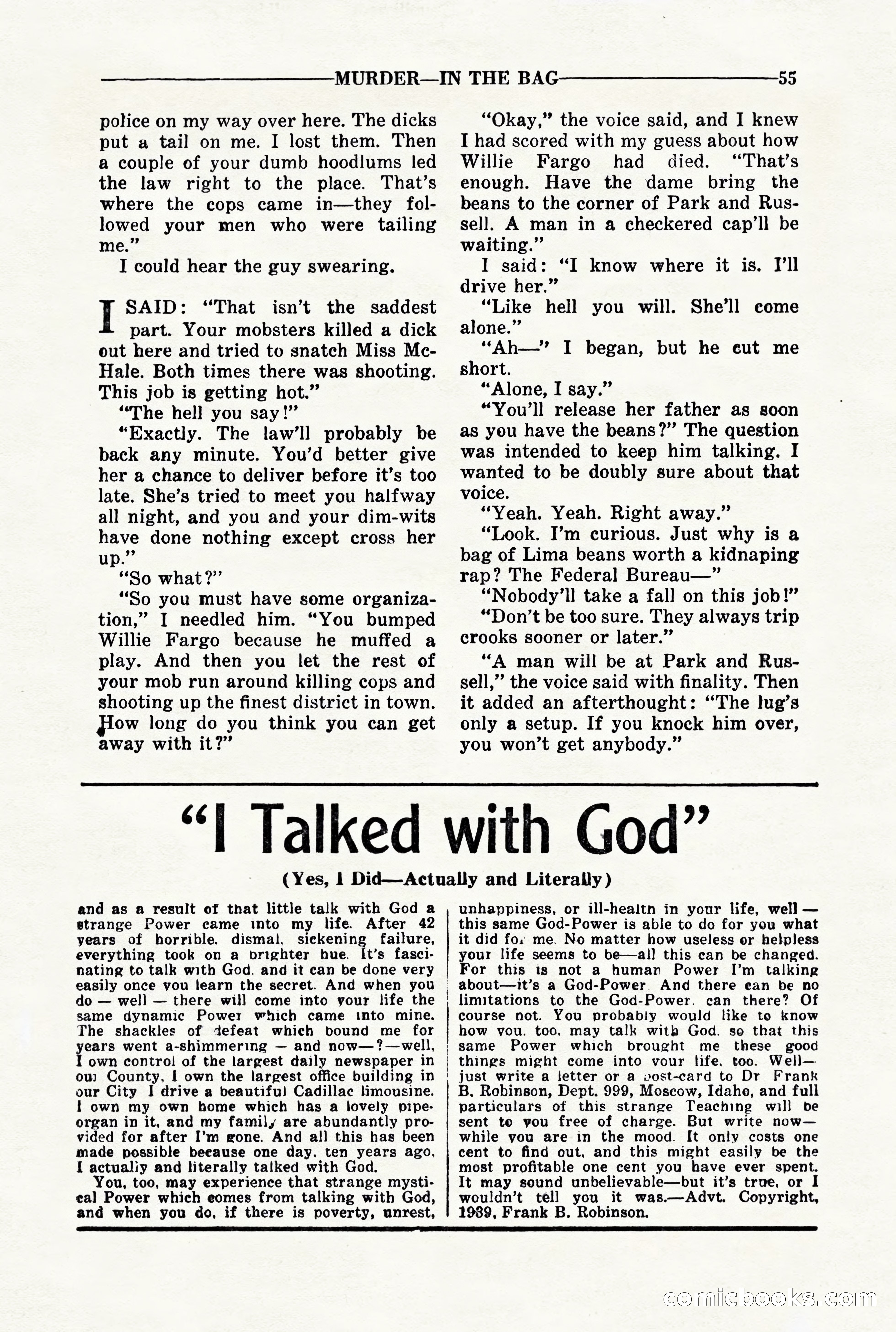 10-Story Detective, March 1941 — page 57: Pulp Fiction, 1941