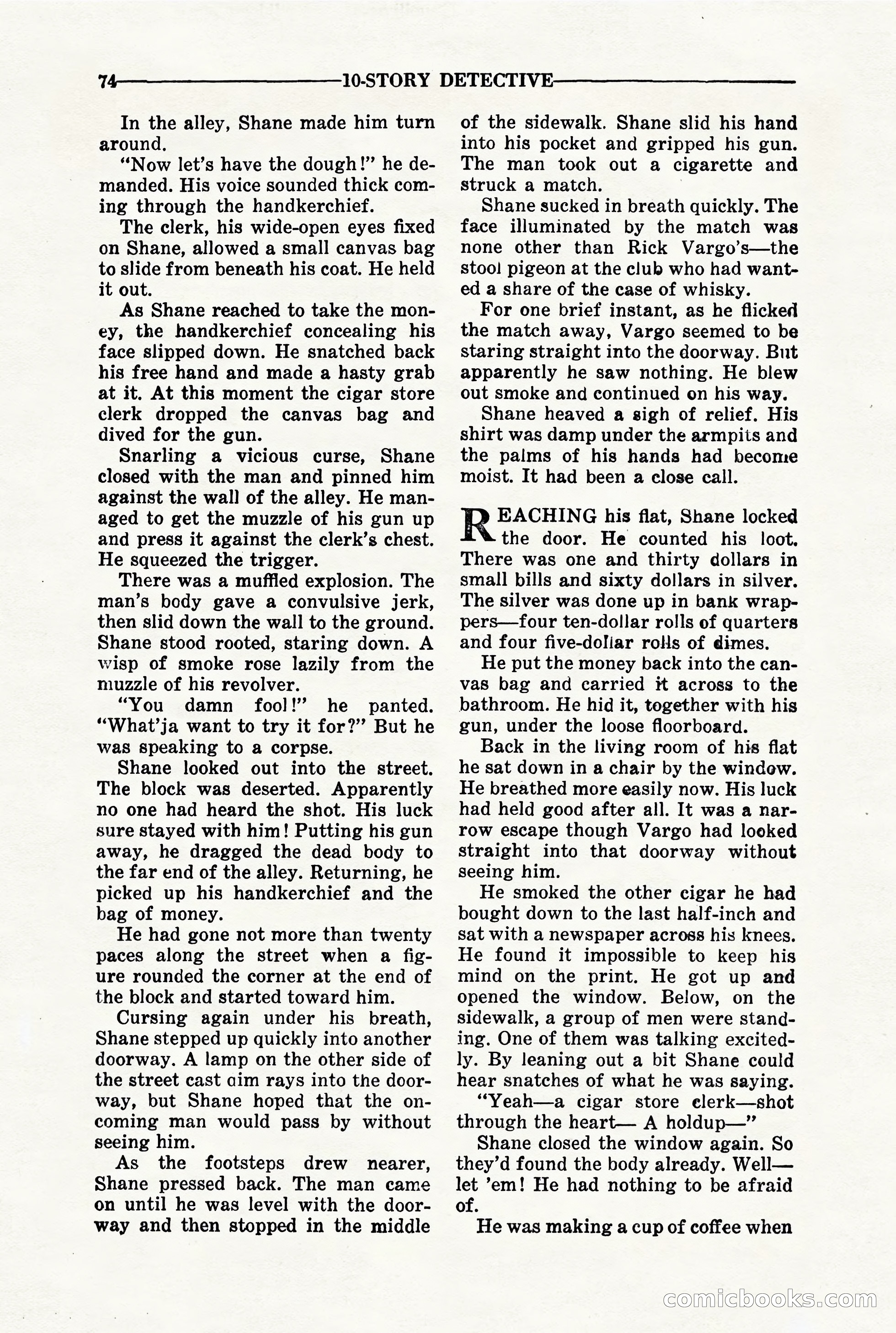 10-Story Detective, March 1941 — page 76: Pulp Fiction, 1941