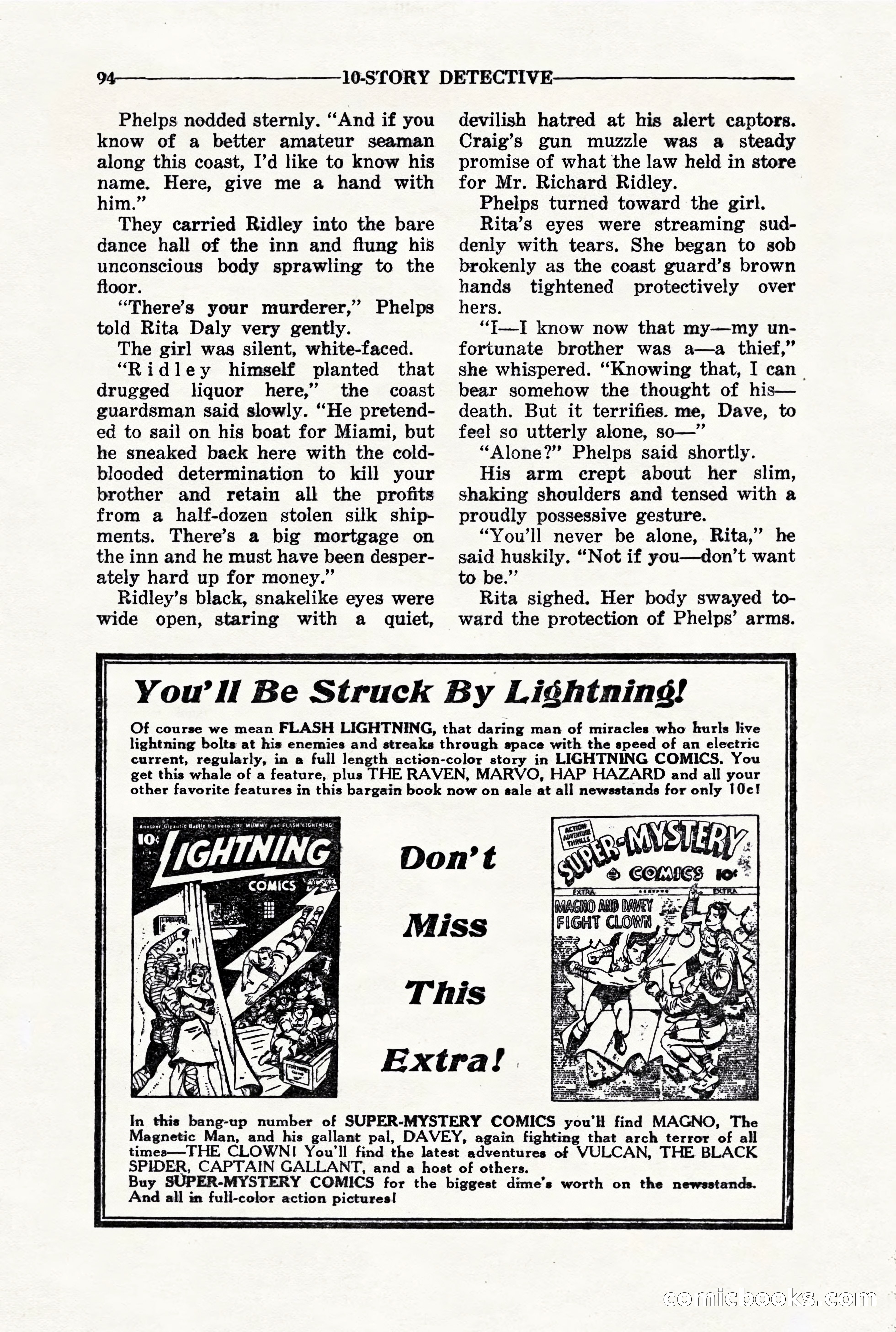 10-Story Detective, March 1941 — page 96: Pulp Fiction, 1941