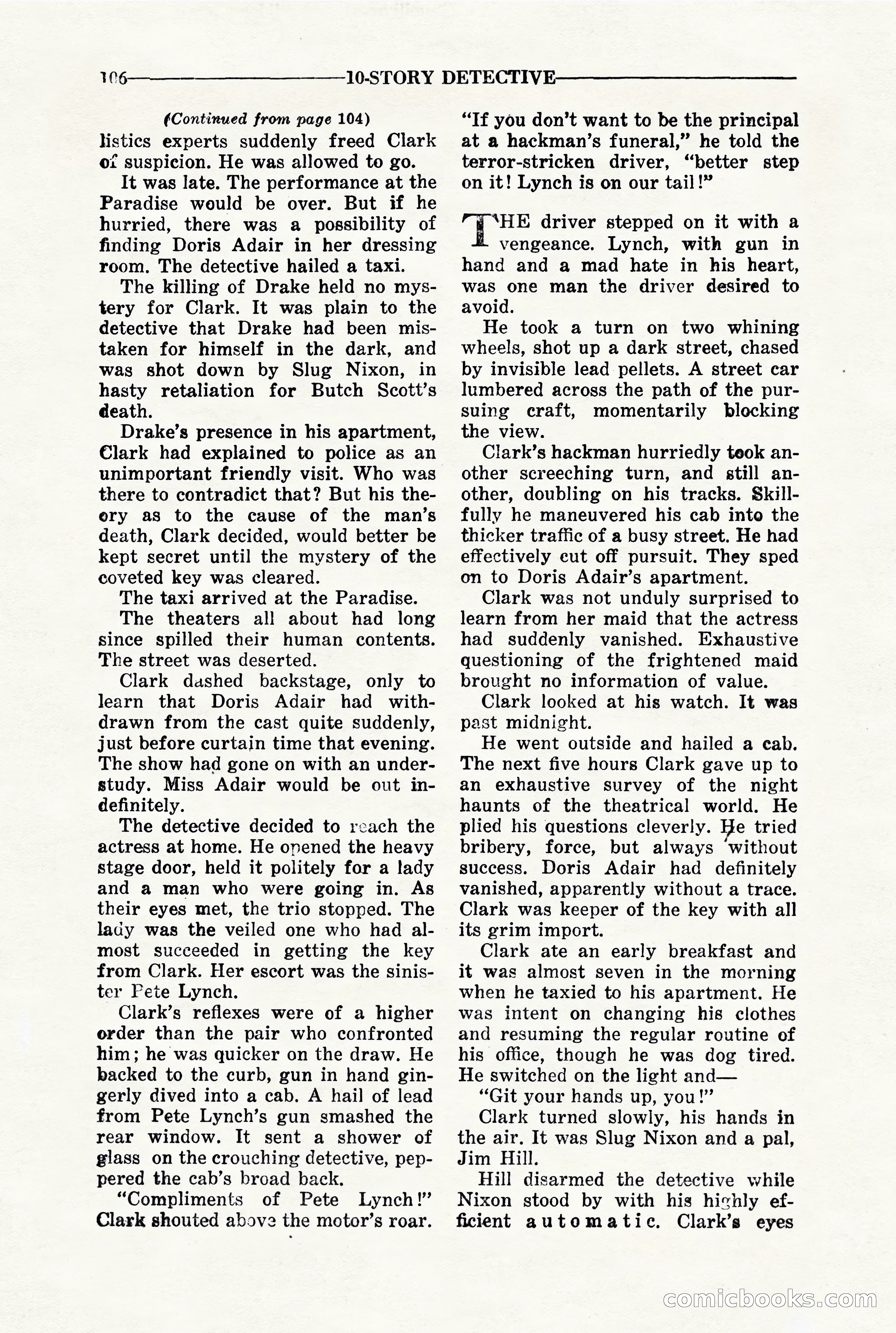 10-Story Detective, March 1941 — page 108: Pulp Fiction, 1941