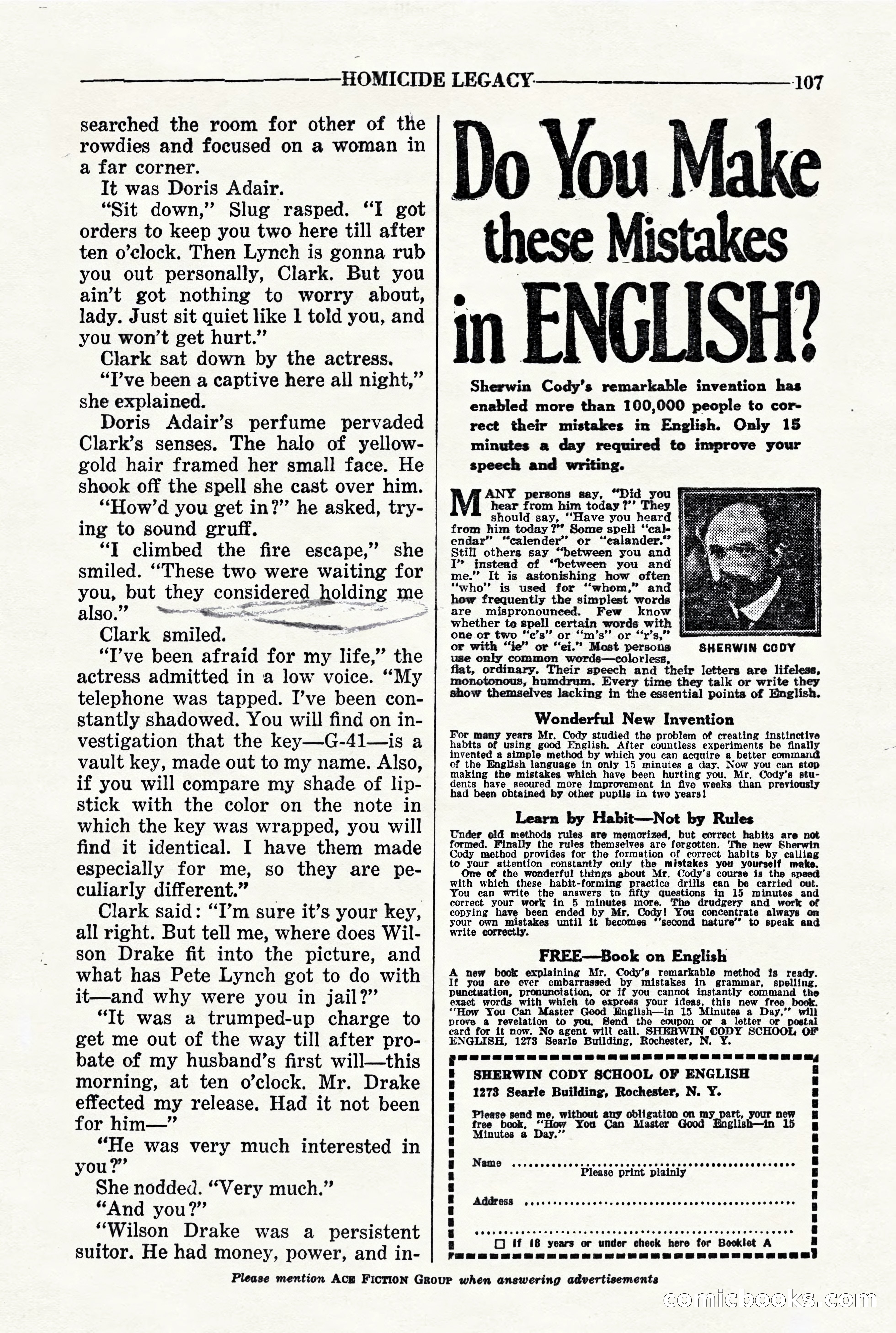 10-Story Detective, March 1941 — page 109: Pulp Fiction, 1941