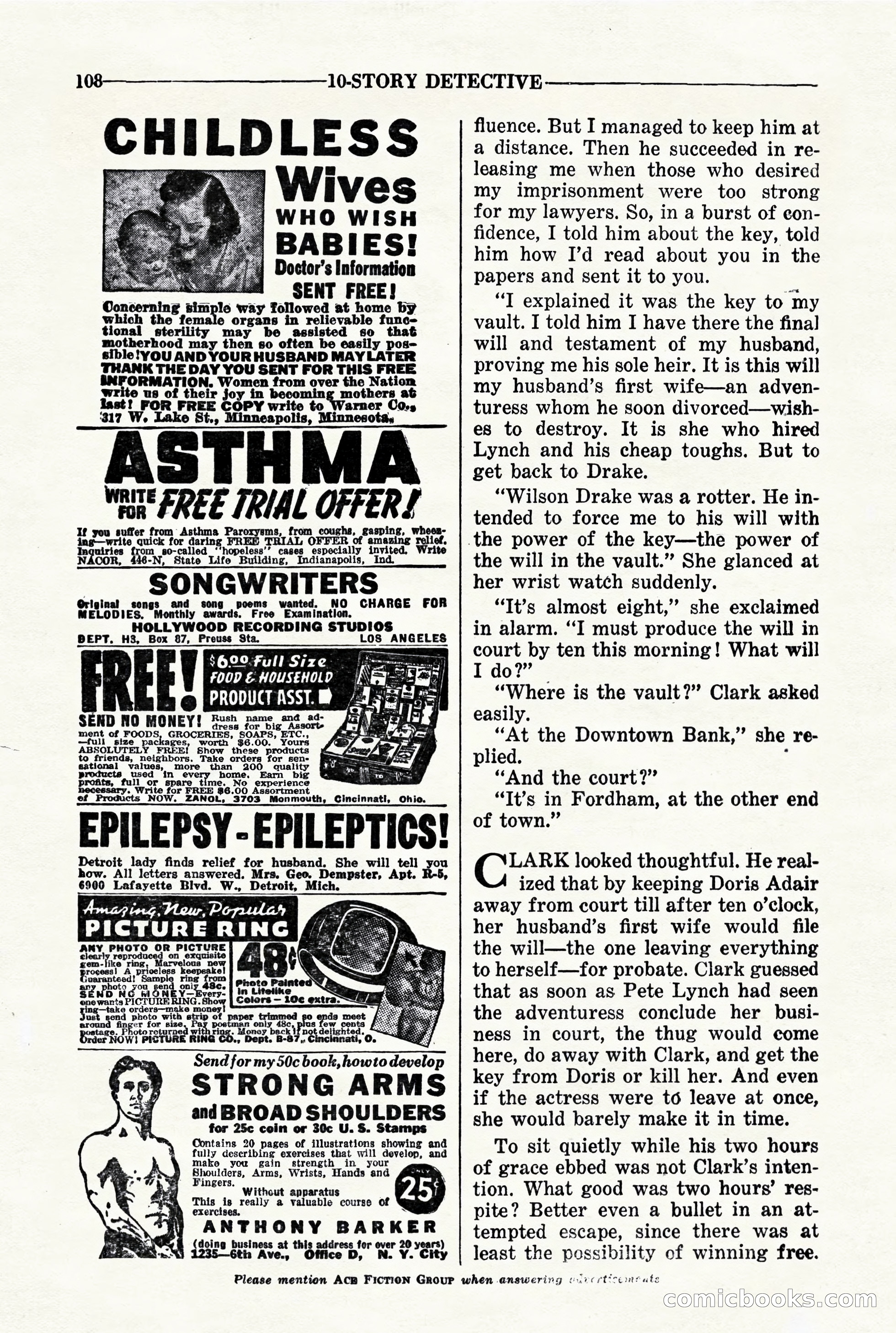 10-Story Detective, March 1941 — page 110: Pulp Fiction, 1941