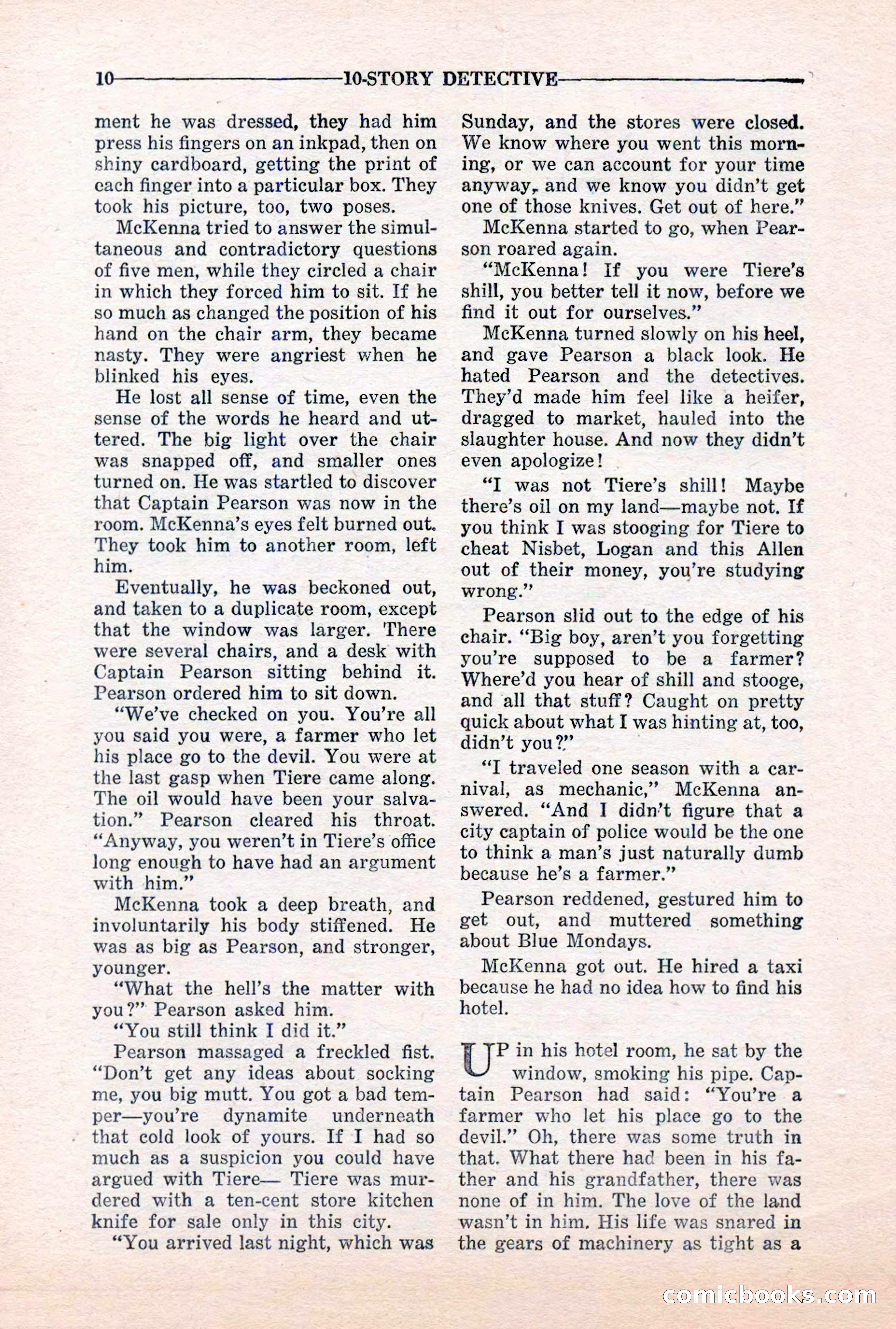 10-Story Detective, March 1941 — page 12: Pulp Fiction, 1941