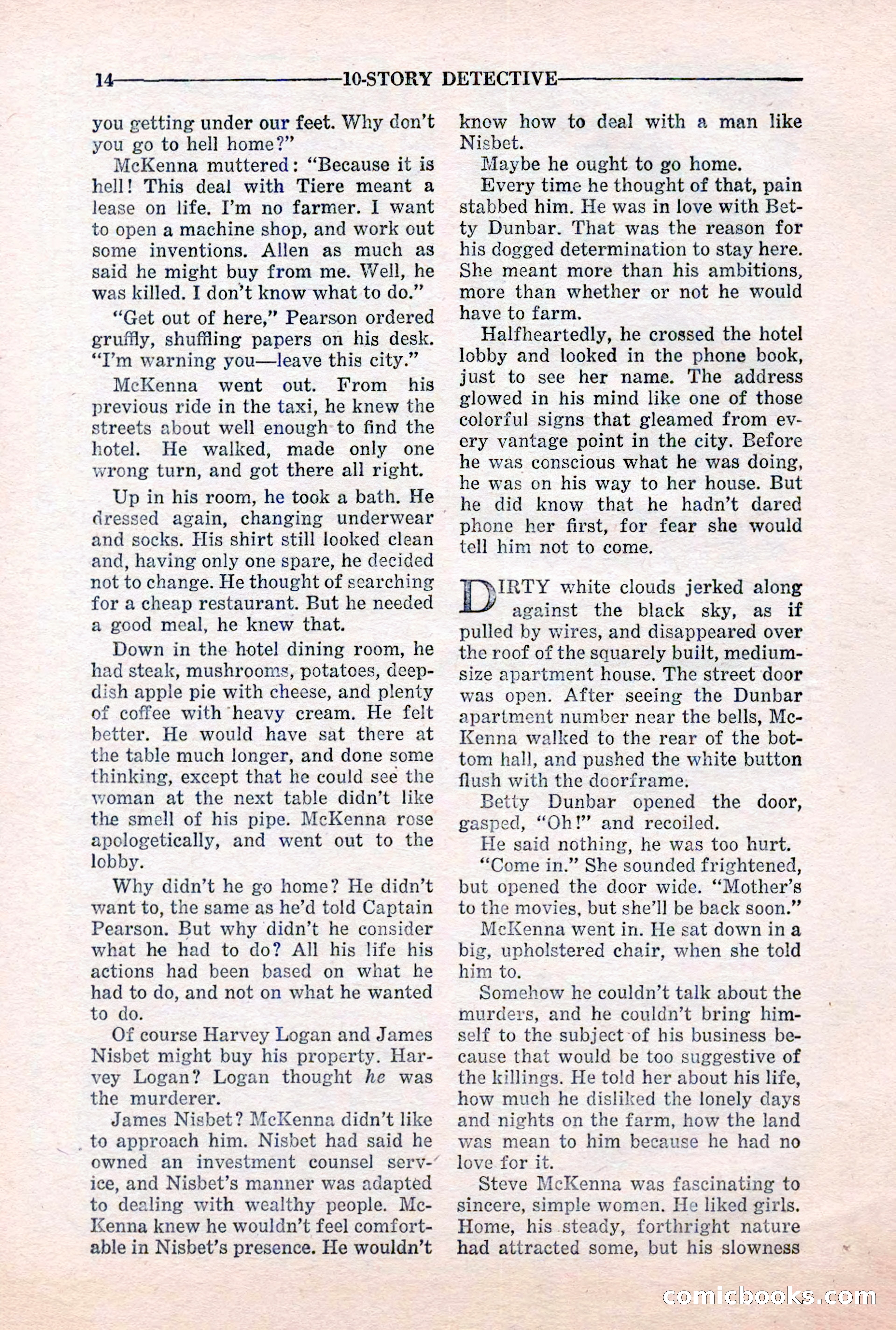 10-Story Detective, March 1941 — page 16: Pulp Fiction, 1941