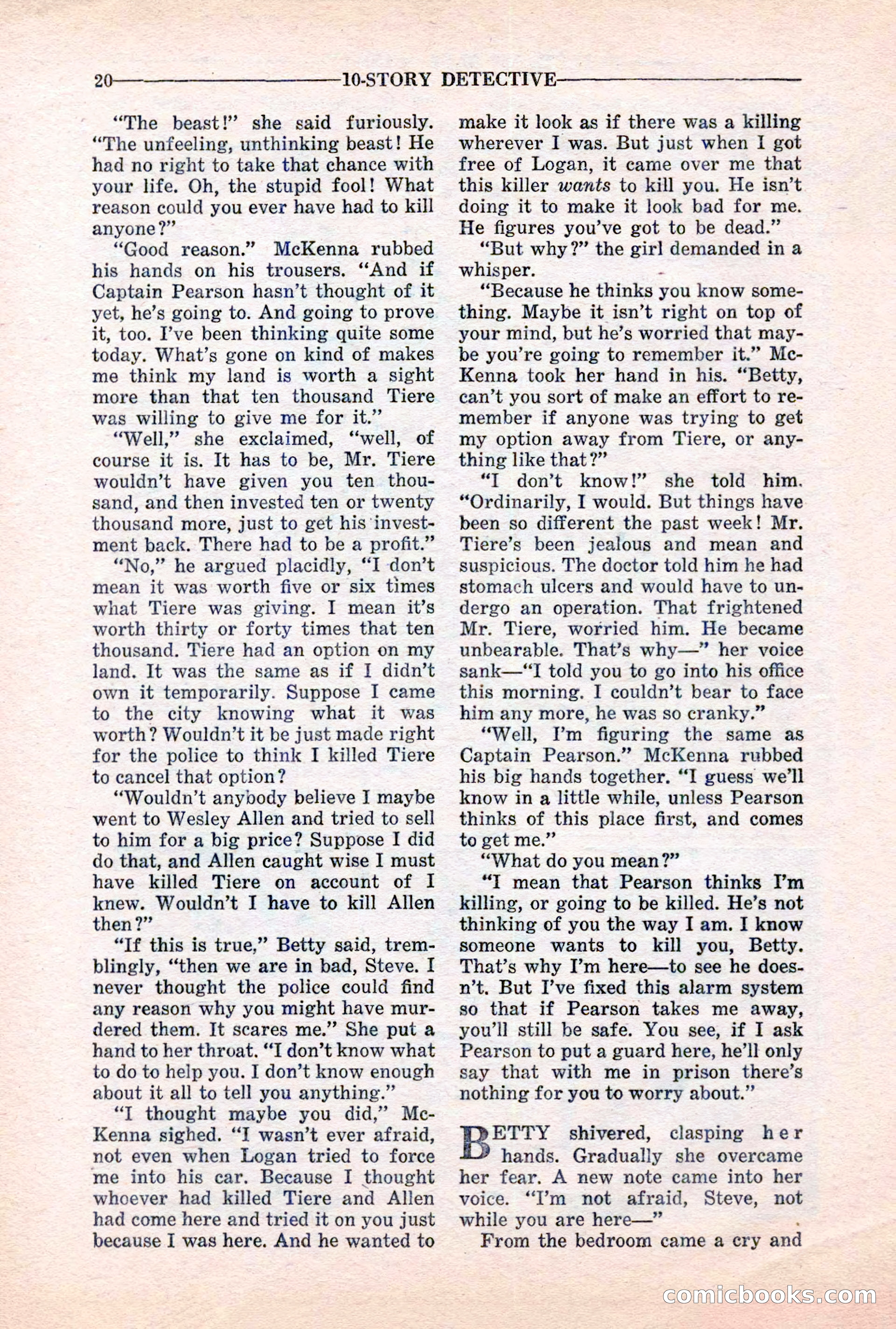 10-Story Detective, March 1941 — page 22: Pulp Fiction, 1941