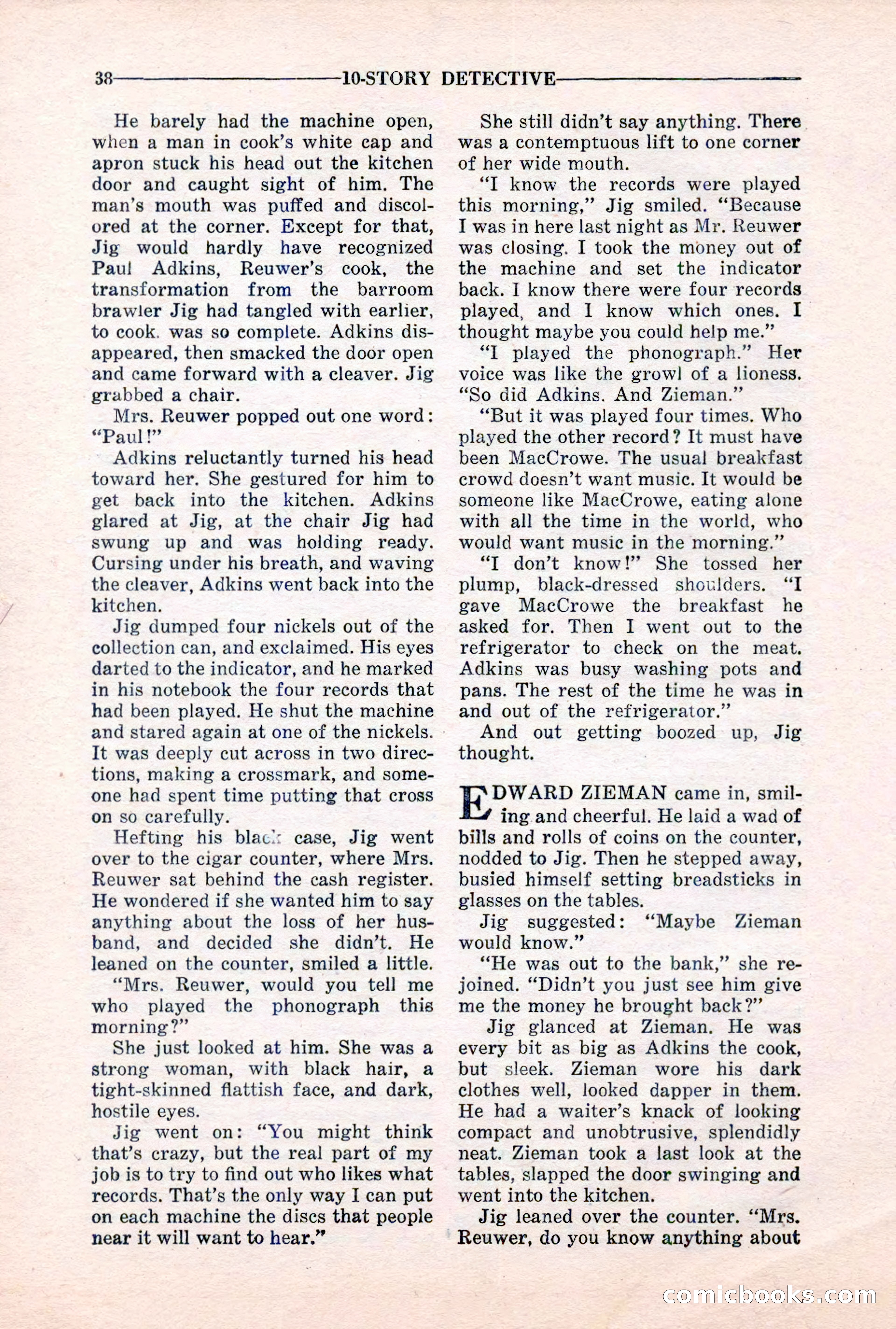 10-Story Detective, March 1941 — page 40: Pulp Fiction, 1941