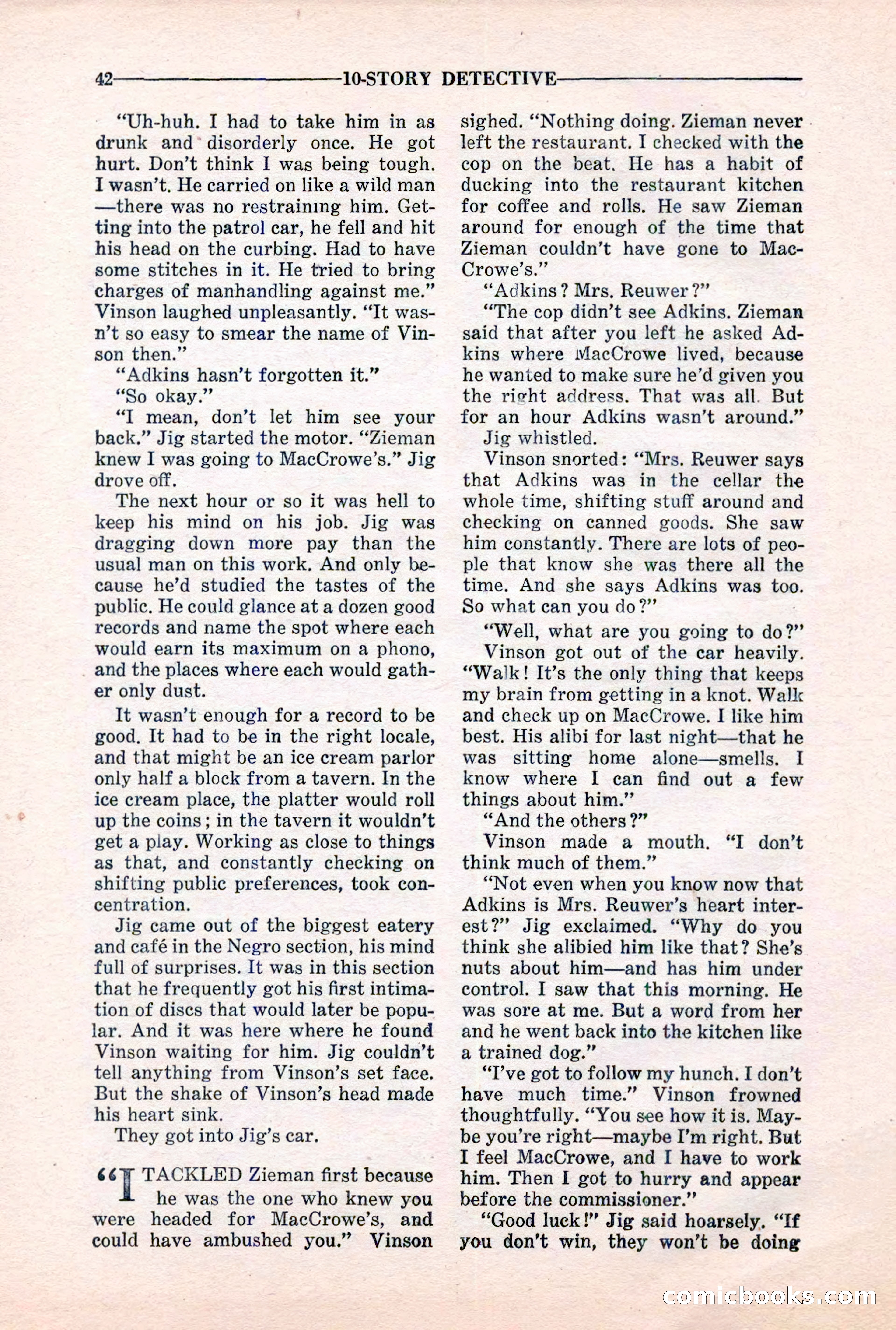 10-Story Detective, March 1941 — page 44: Pulp Fiction, 1941