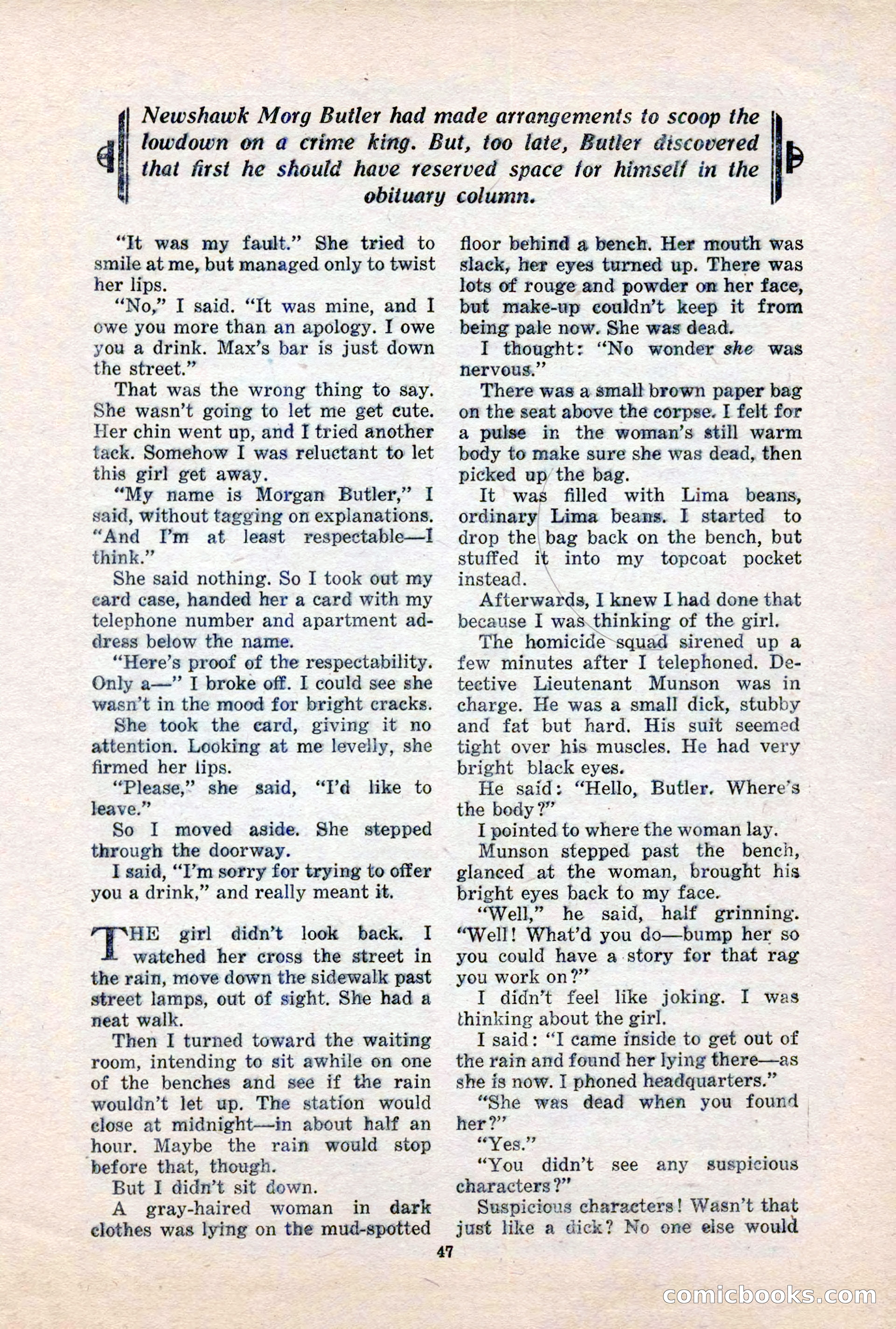 10-Story Detective, March 1941 — page 49: Pulp Fiction, 1941