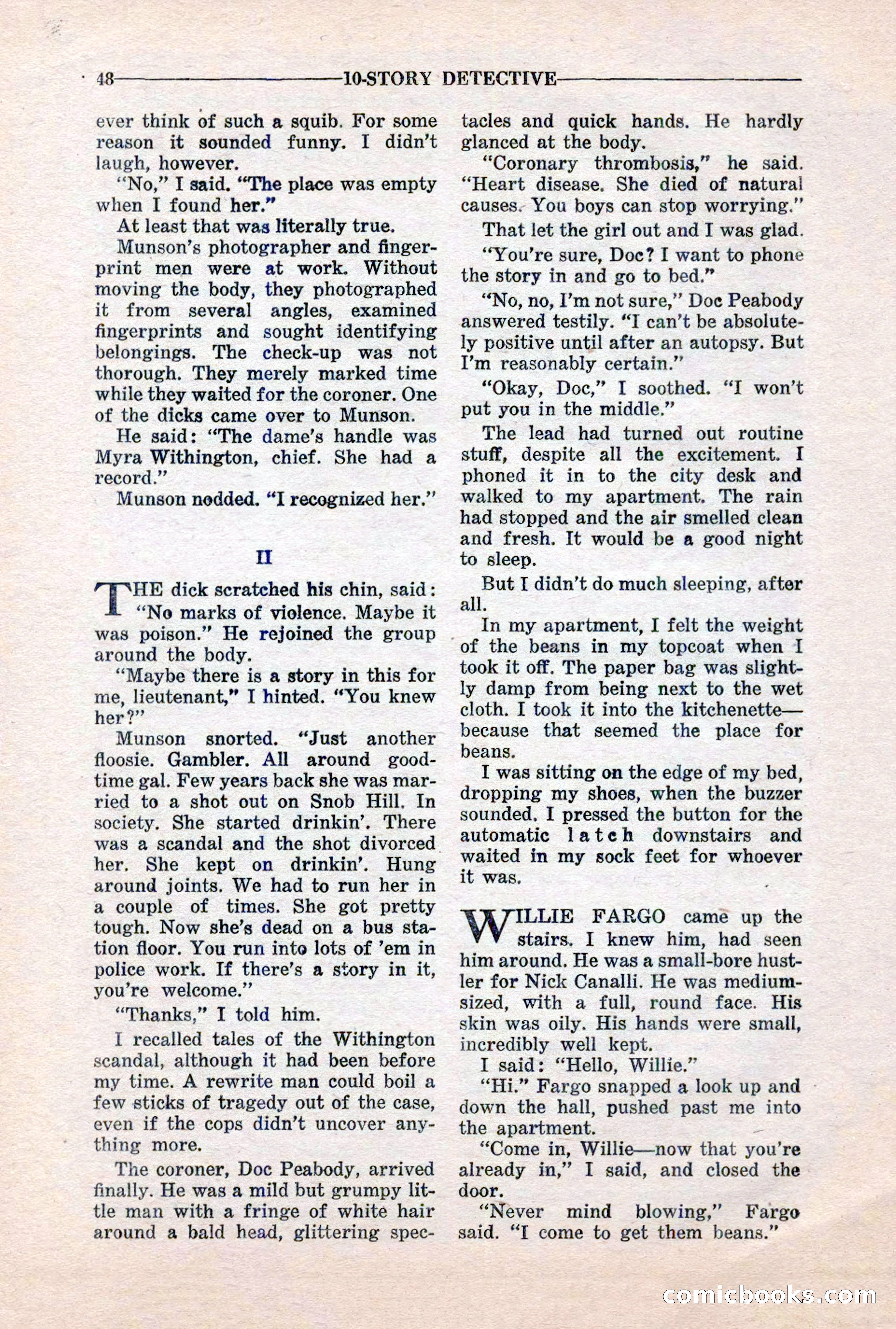 10-Story Detective, March 1941 — page 50: Pulp Fiction, 1941
