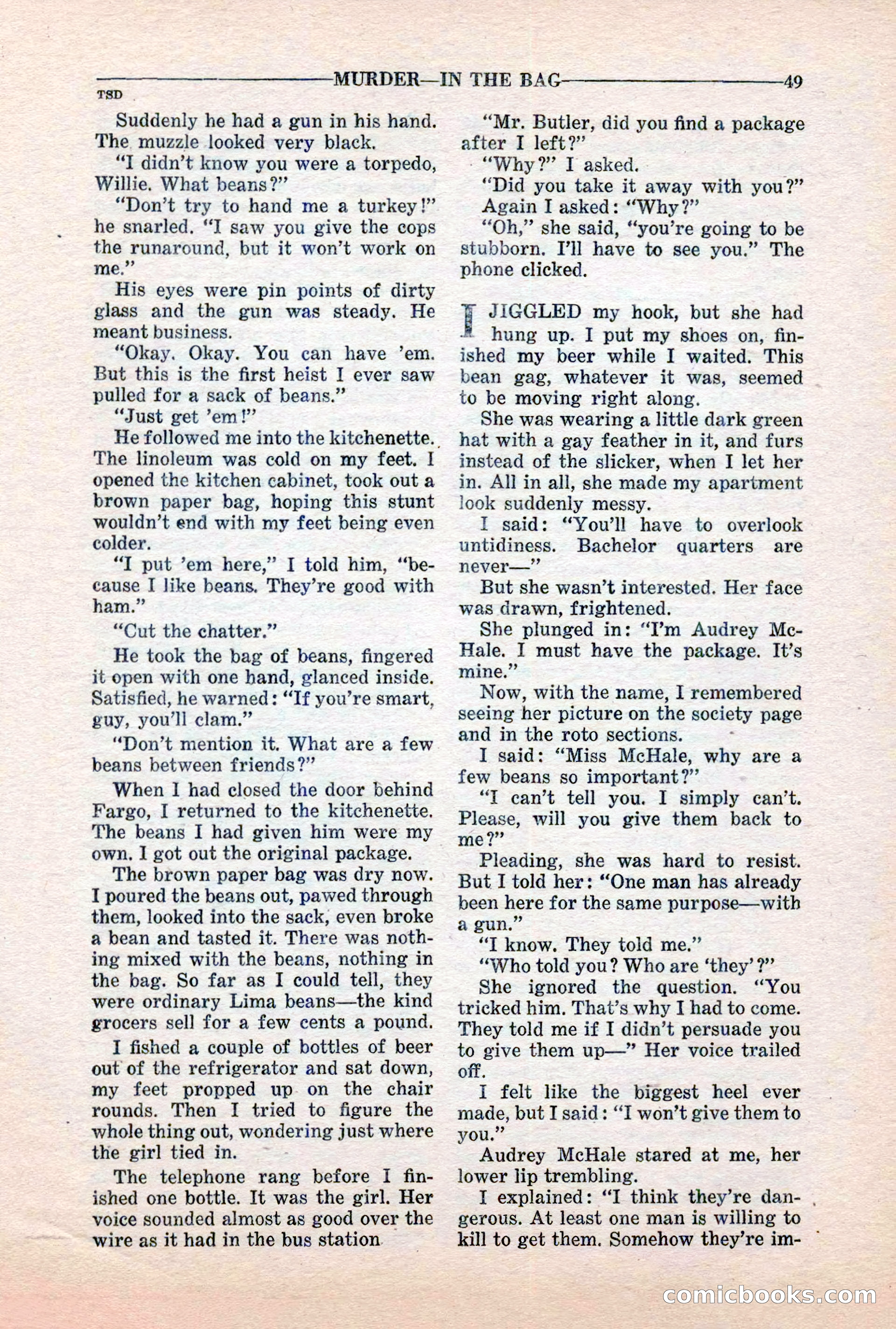 10-Story Detective, March 1941 — page 51: Pulp Fiction, 1941