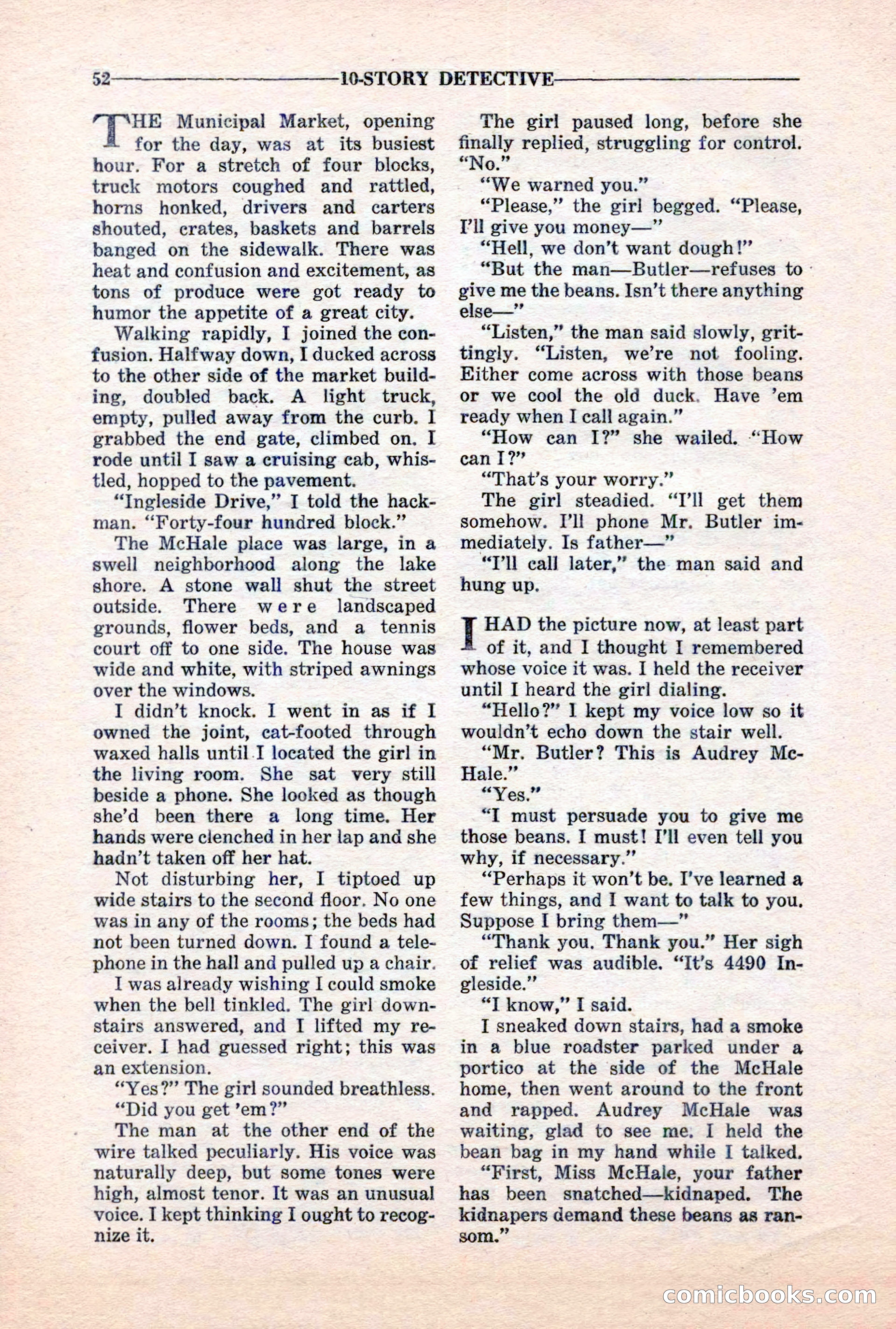 10-Story Detective, March 1941 — page 54: Pulp Fiction, 1941