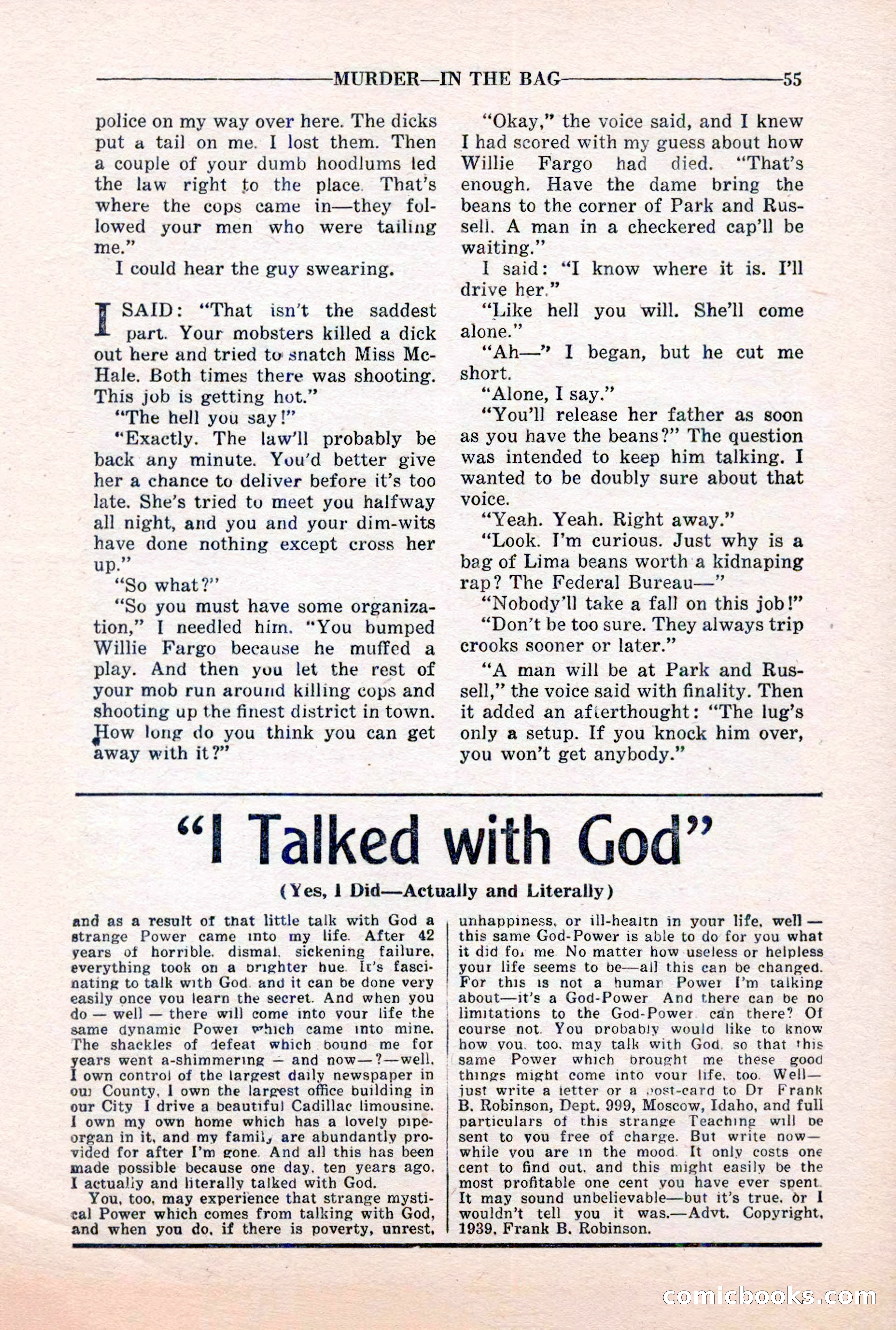 10-Story Detective, March 1941 — page 57: Pulp Fiction, 1941