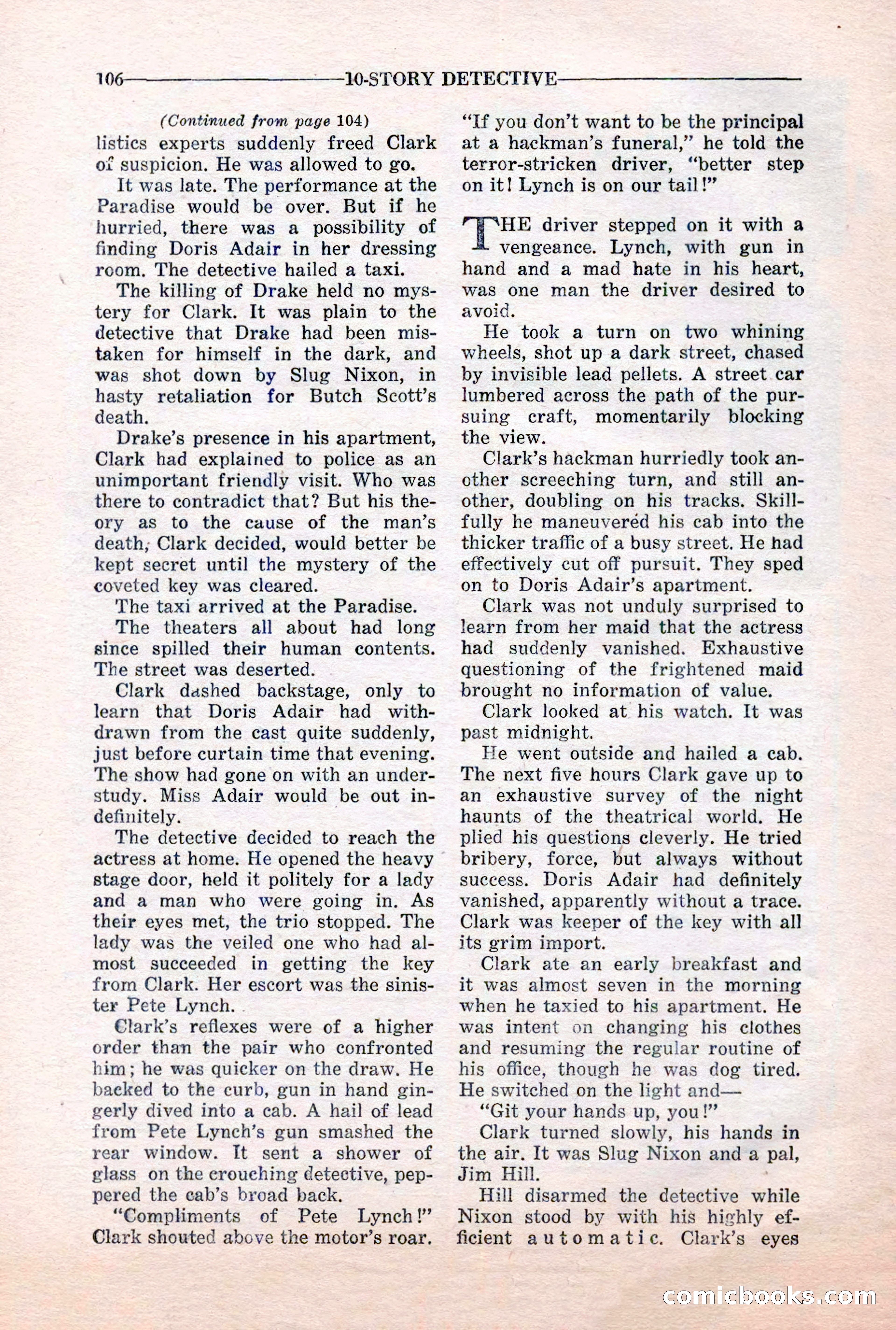 10-Story Detective, March 1941 — page 108: Pulp Fiction, 1941