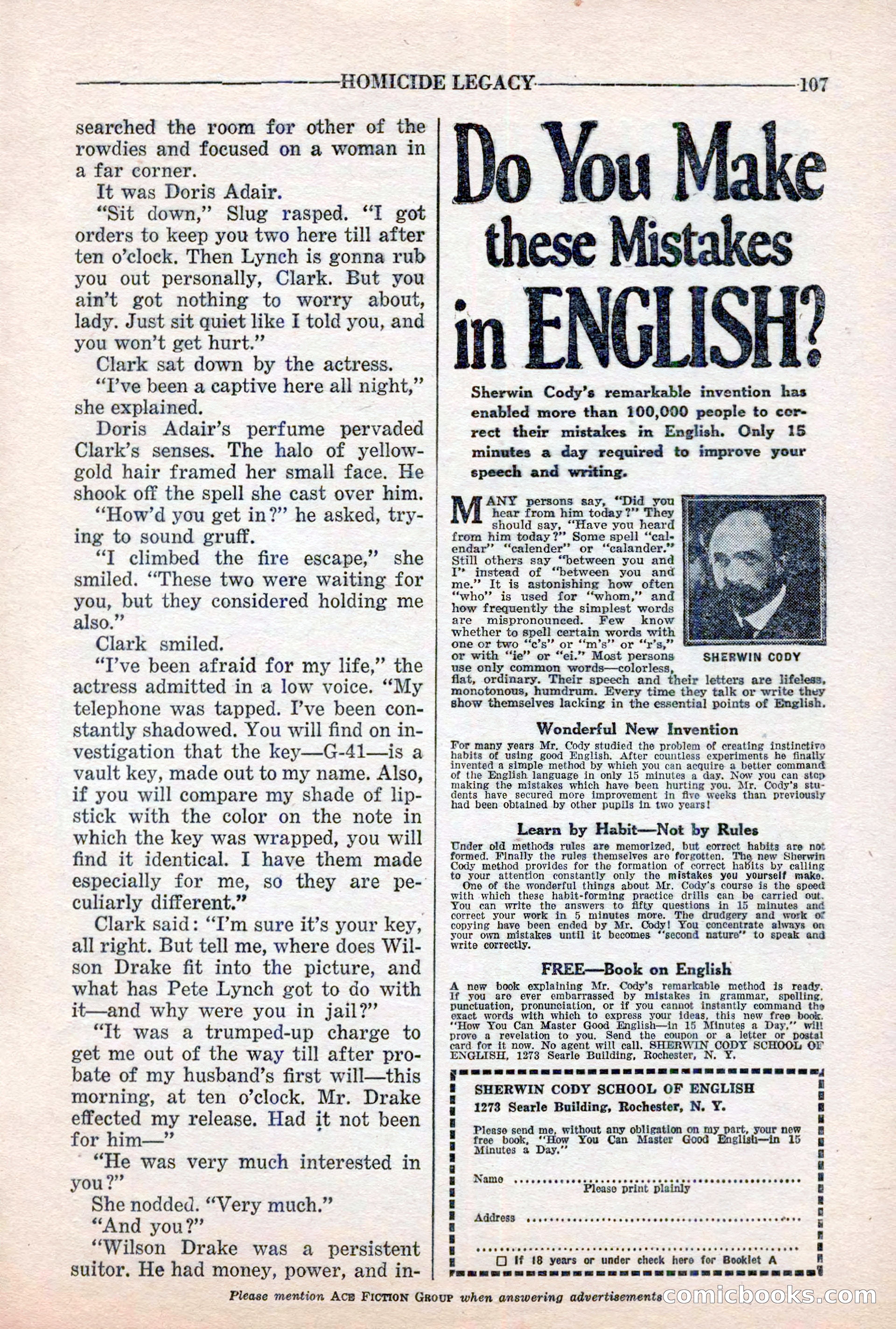 10-Story Detective, March 1941 — page 109: Pulp Fiction, 1941
