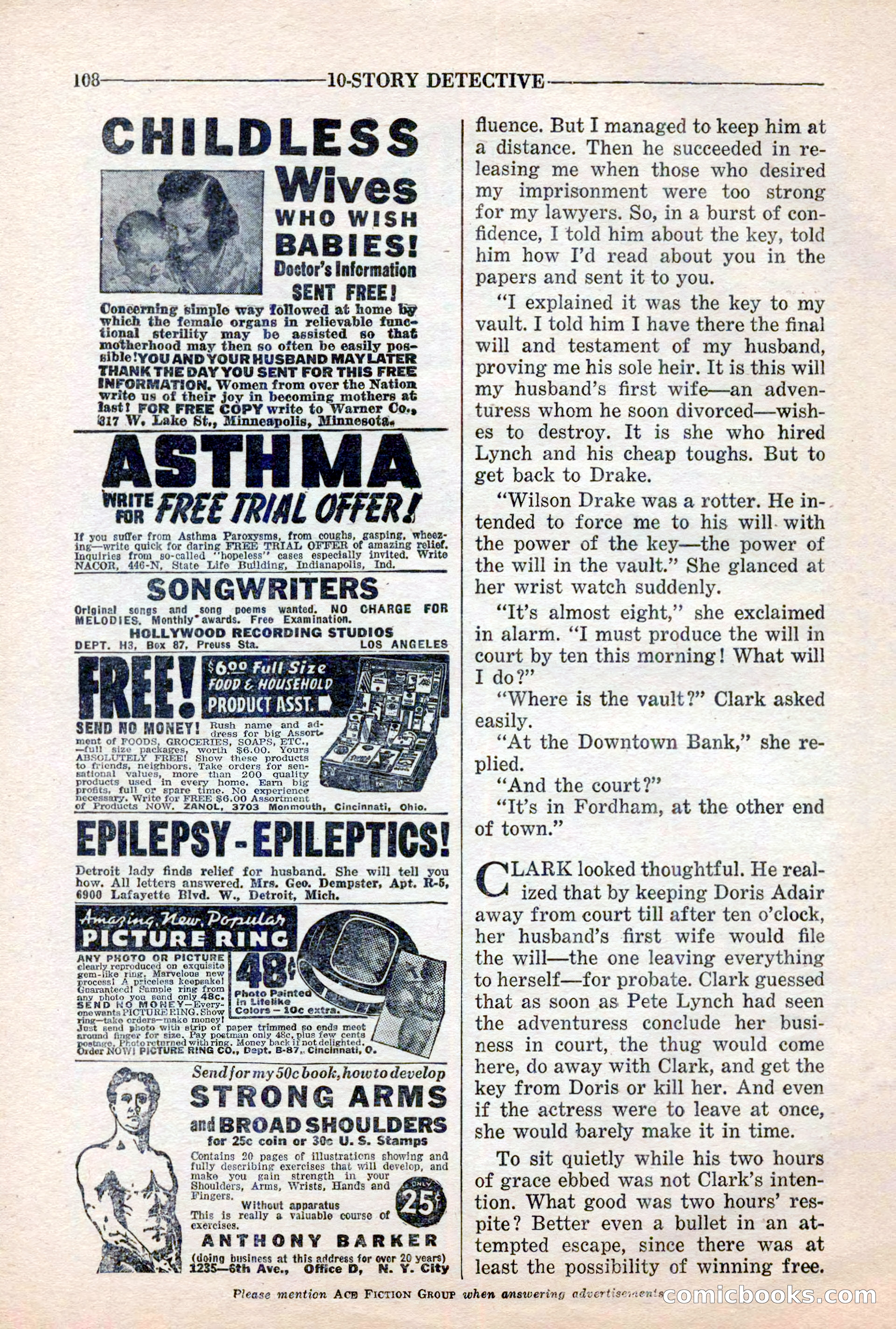 10-Story Detective, March 1941 — page 110: Pulp Fiction, 1941