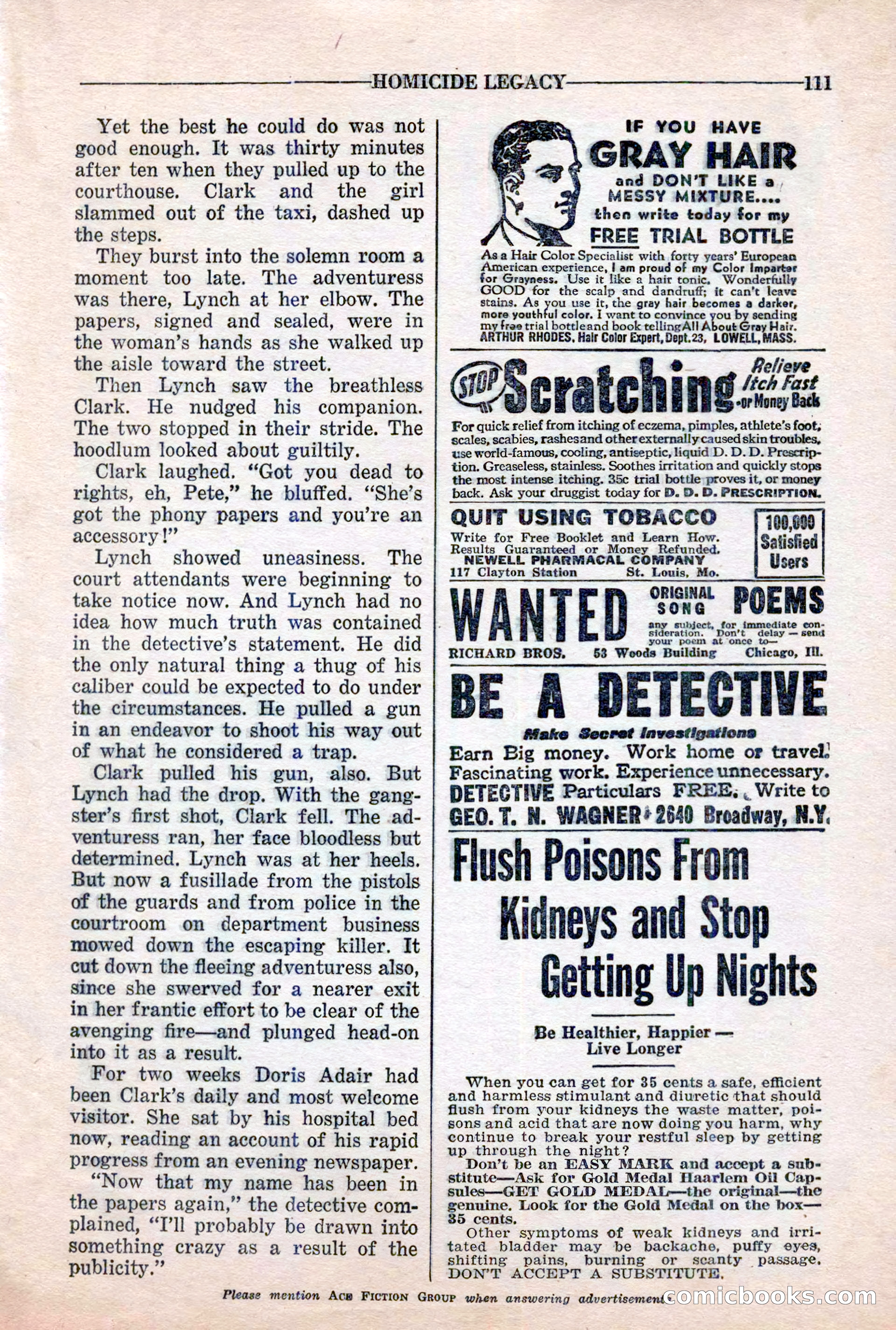 10-Story Detective, March 1941 — page 113: Pulp Fiction, 1941