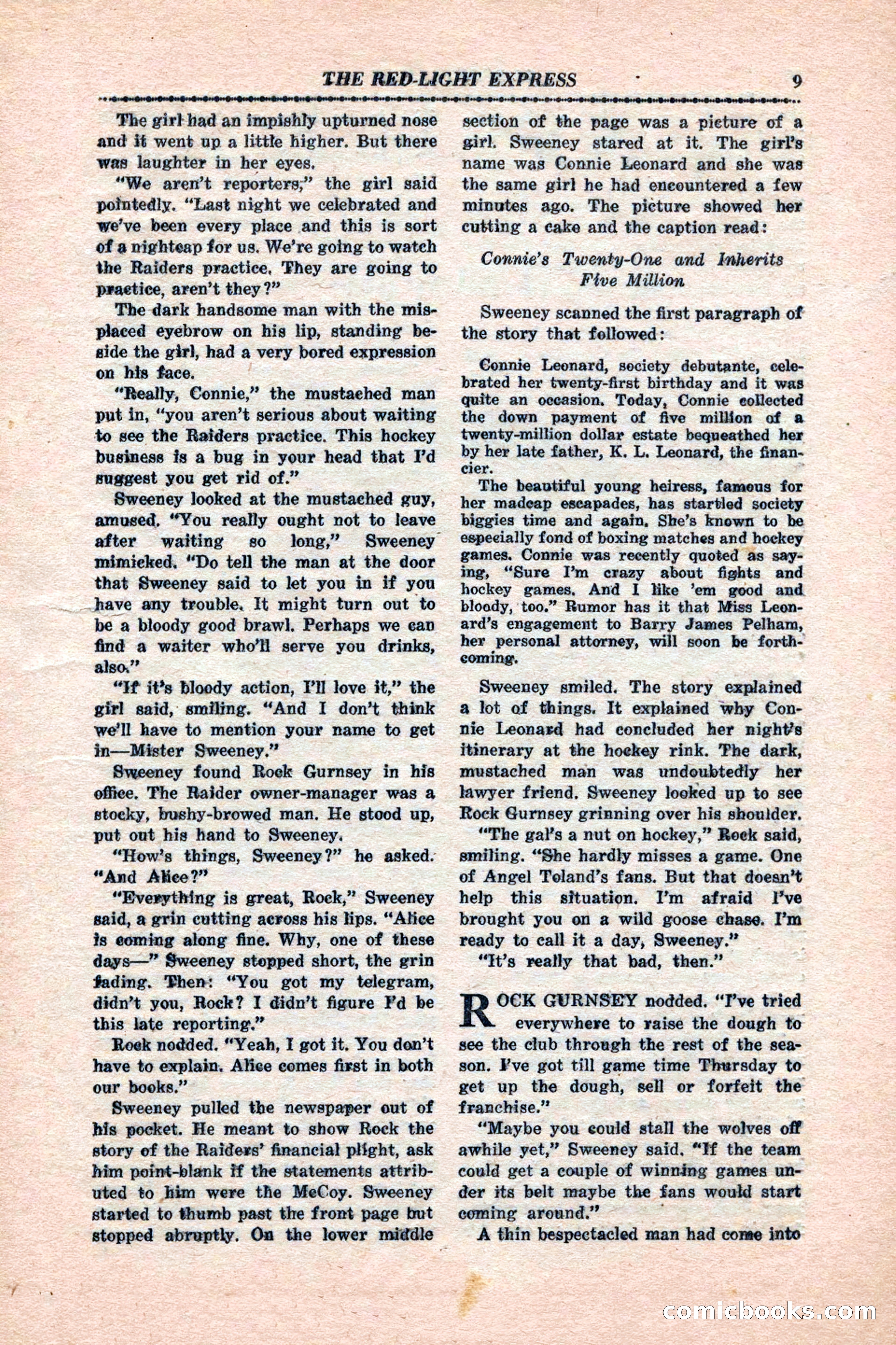 12 Sports Aces, January 1943 — page 11: Pulp Fiction, 1943
