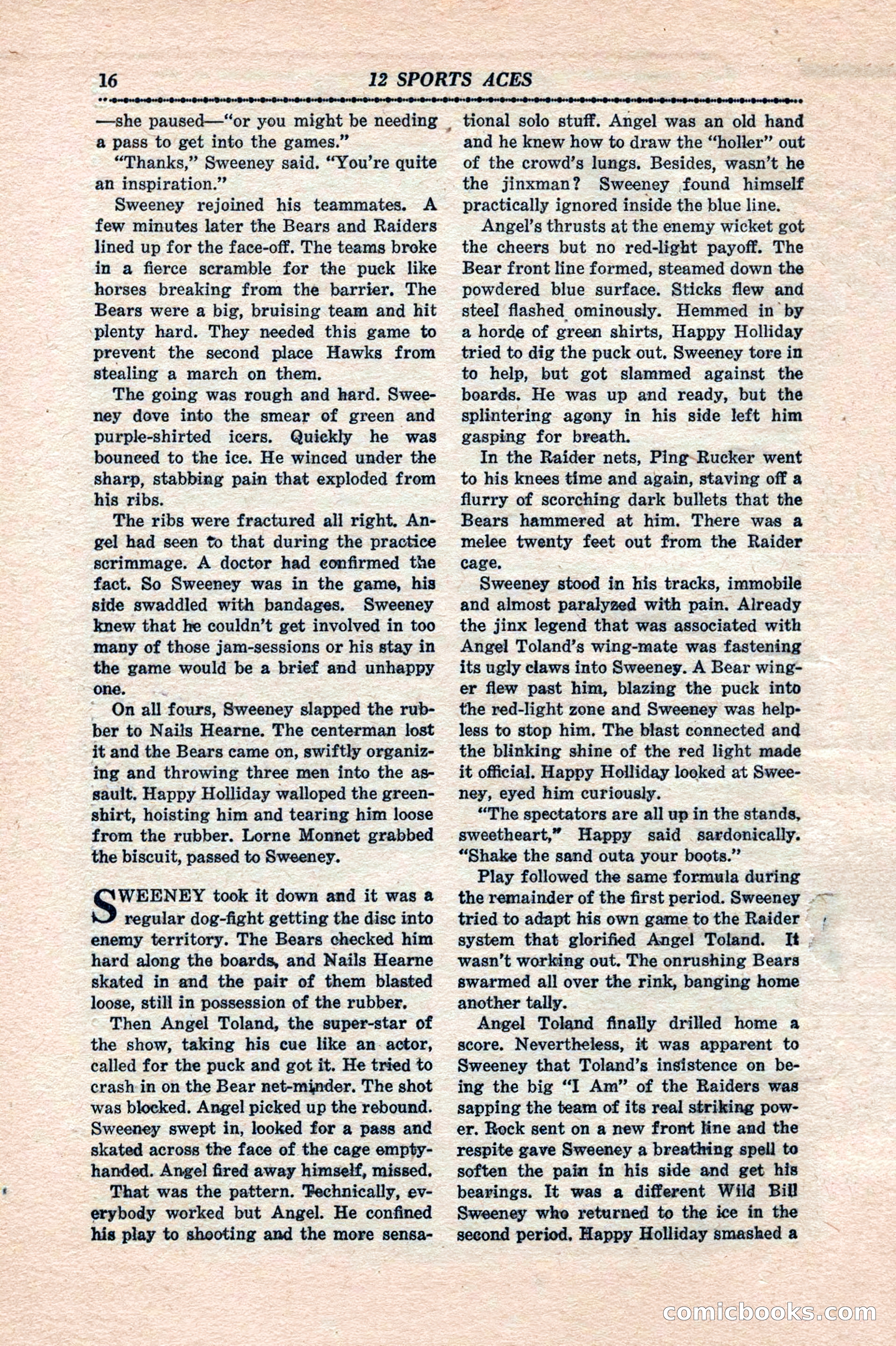 12 Sports Aces, January 1943 — page 18: Pulp Fiction, 1943