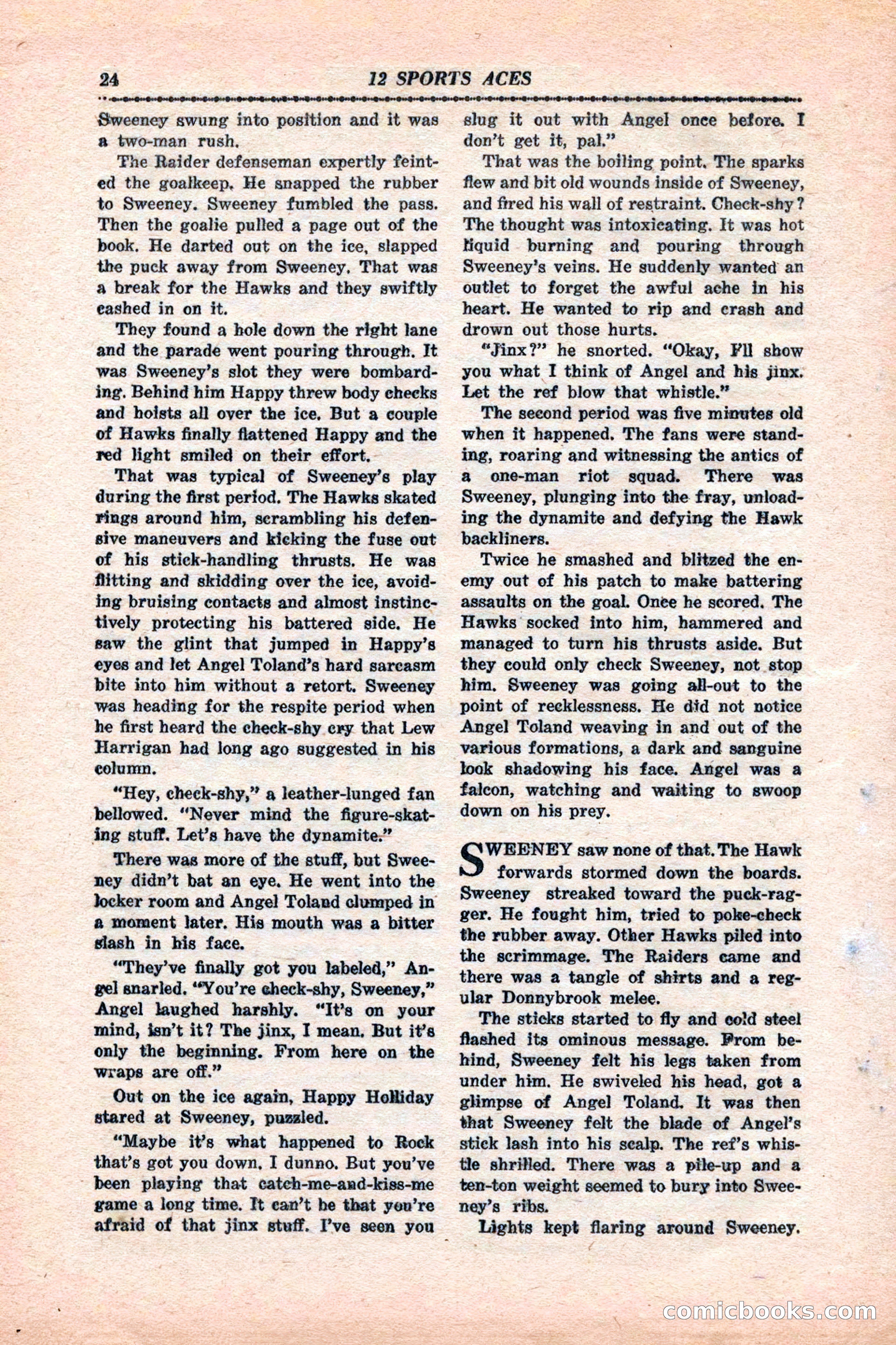 12 Sports Aces, January 1943 — page 26: Pulp Fiction, 1943