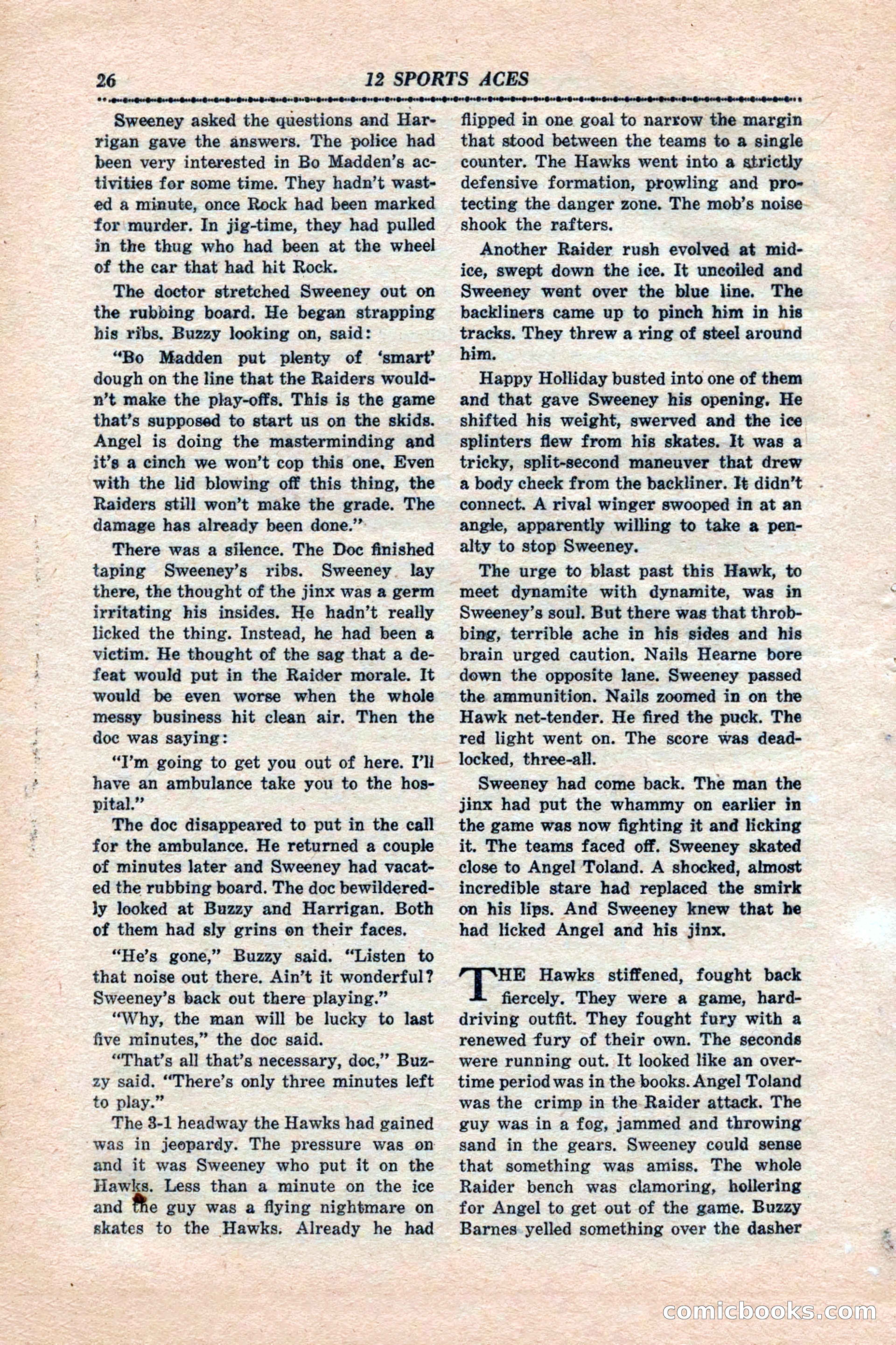 12 Sports Aces, January 1943 — page 28: Pulp Fiction, 1943