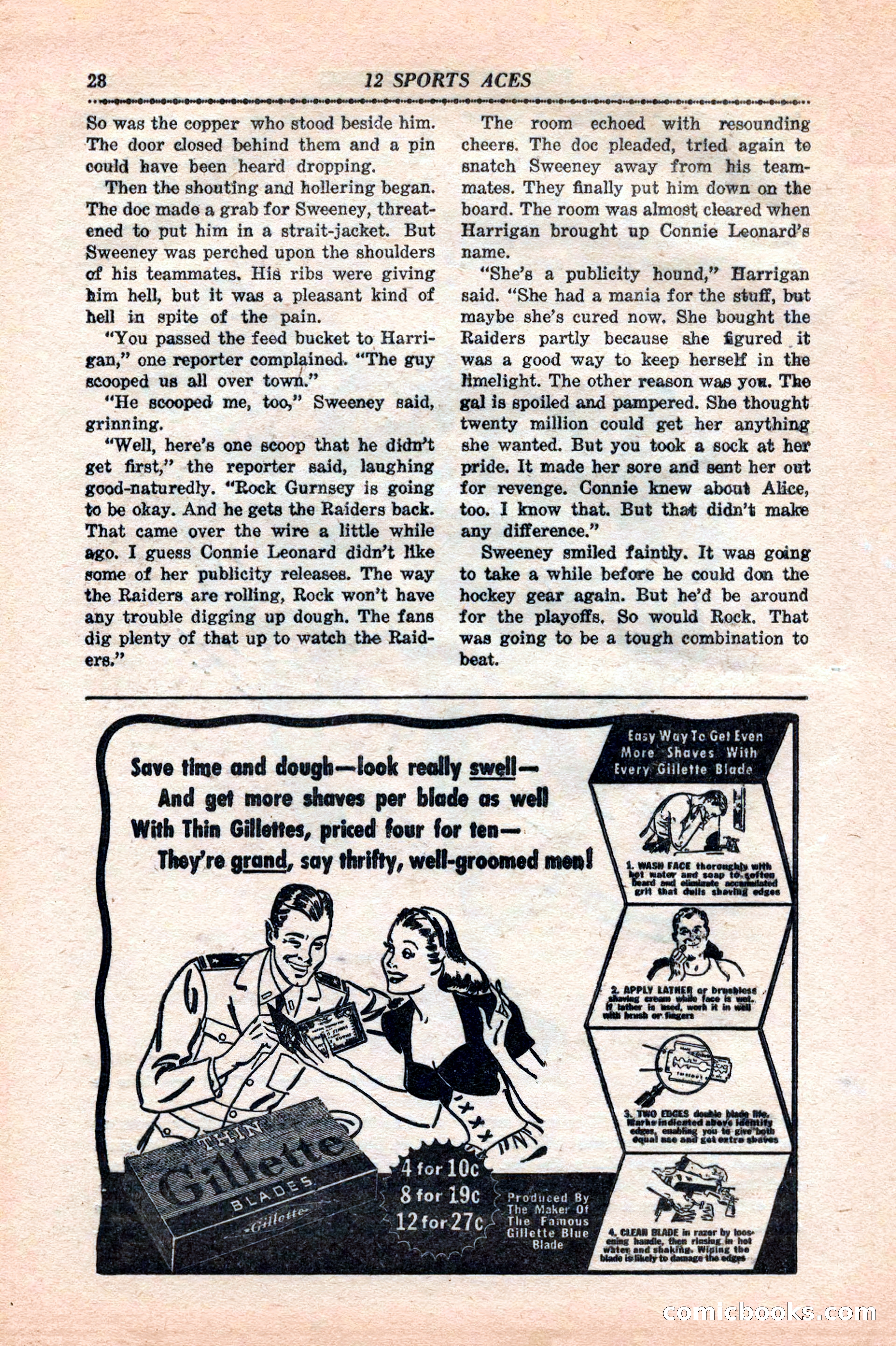 12 Sports Aces, January 1943 — page 30: Pulp Fiction, 1943