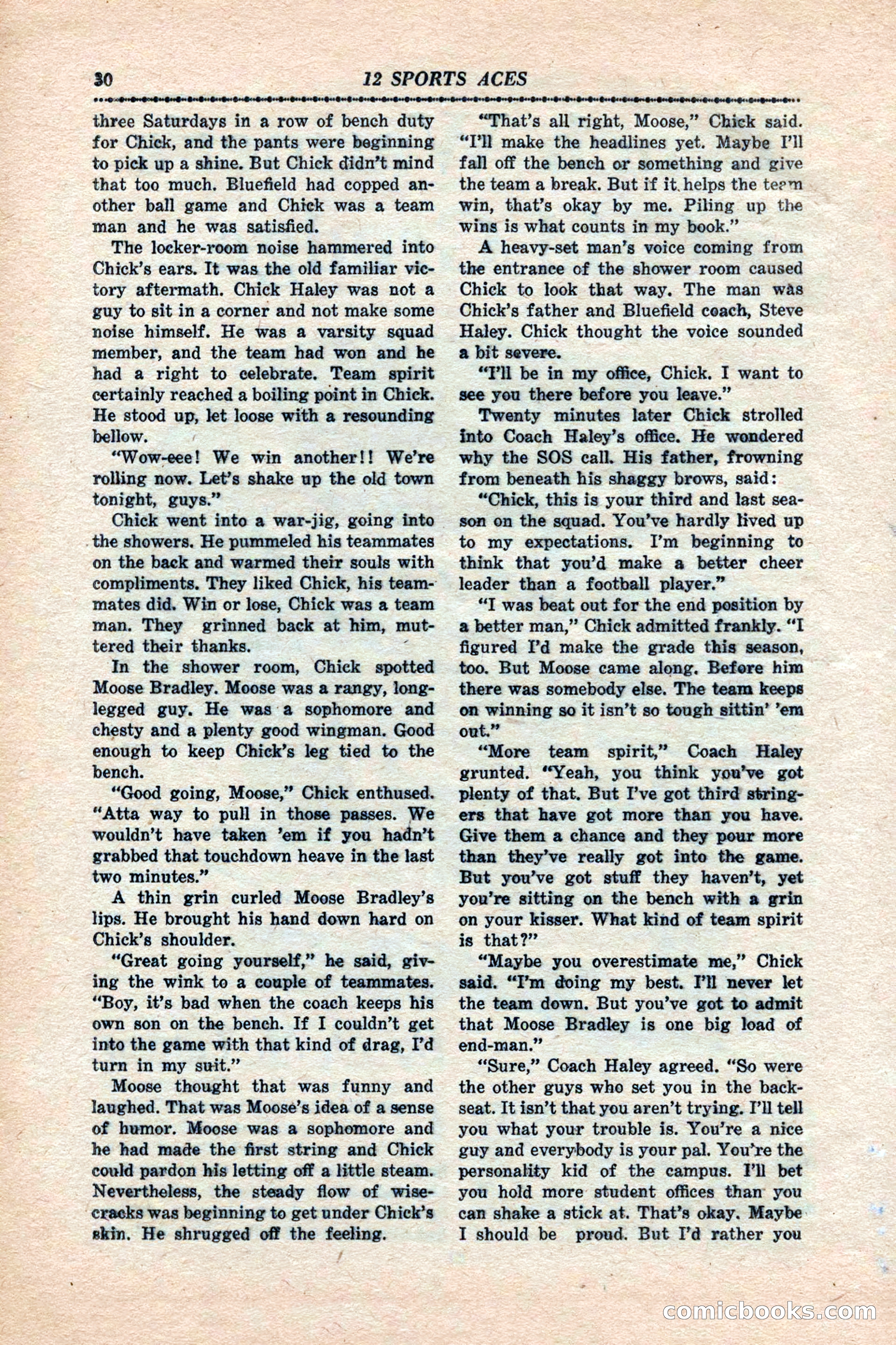 12 Sports Aces, January 1943 — page 32: Pulp Fiction, 1943