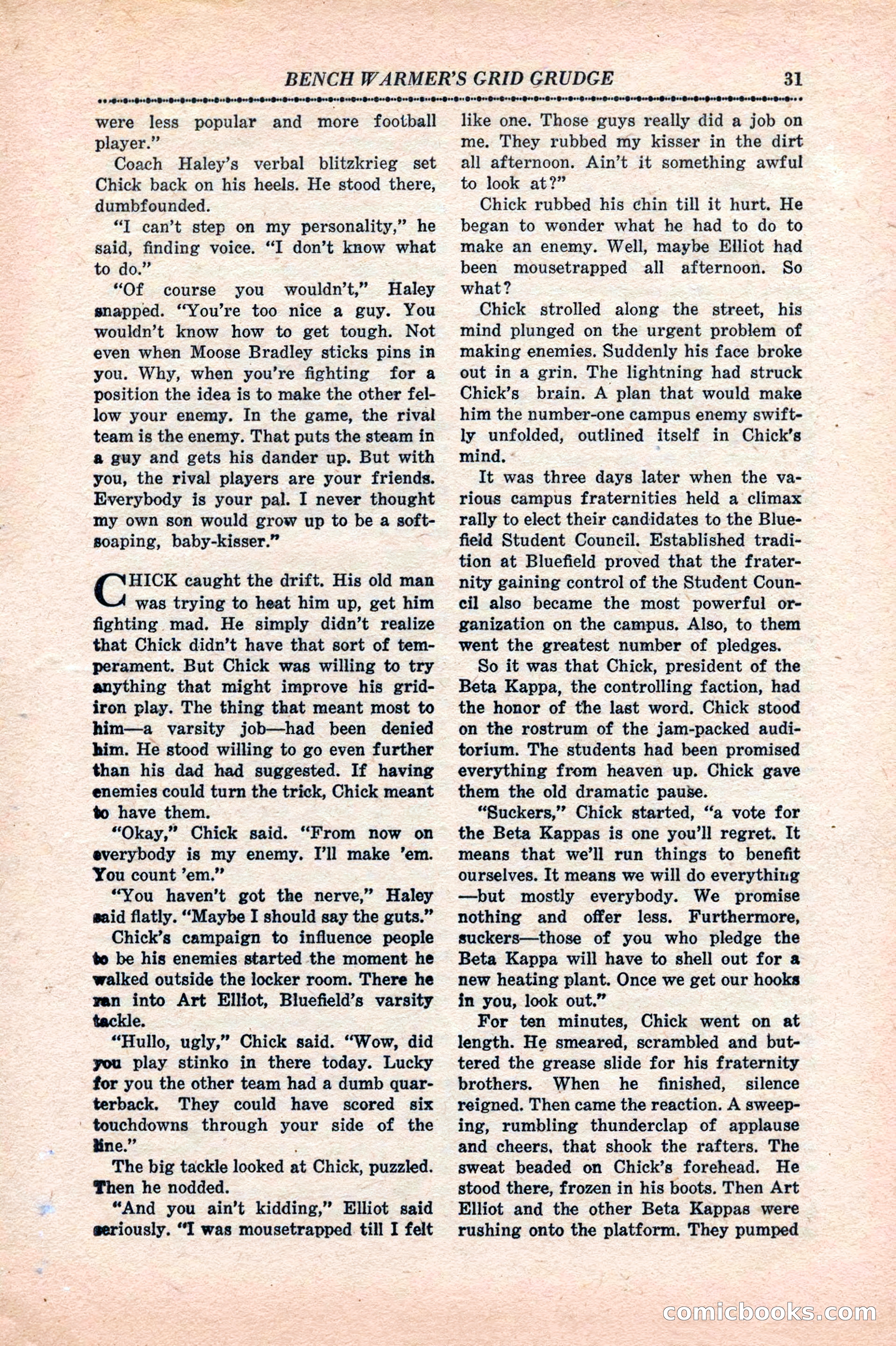 12 Sports Aces, January 1943 — page 33: Pulp Fiction, 1943