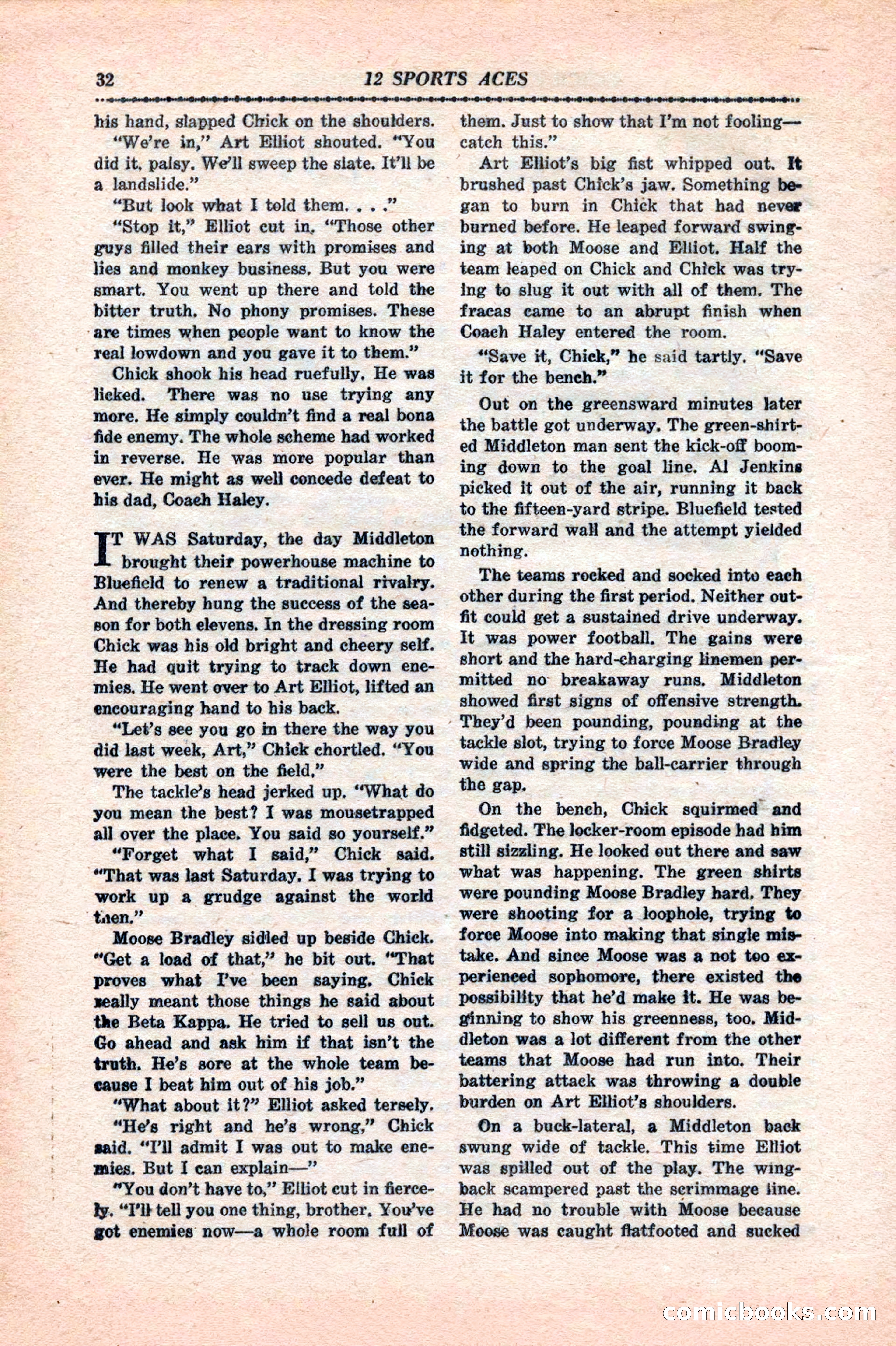 12 Sports Aces, January 1943 — page 34: Pulp Fiction, 1943
