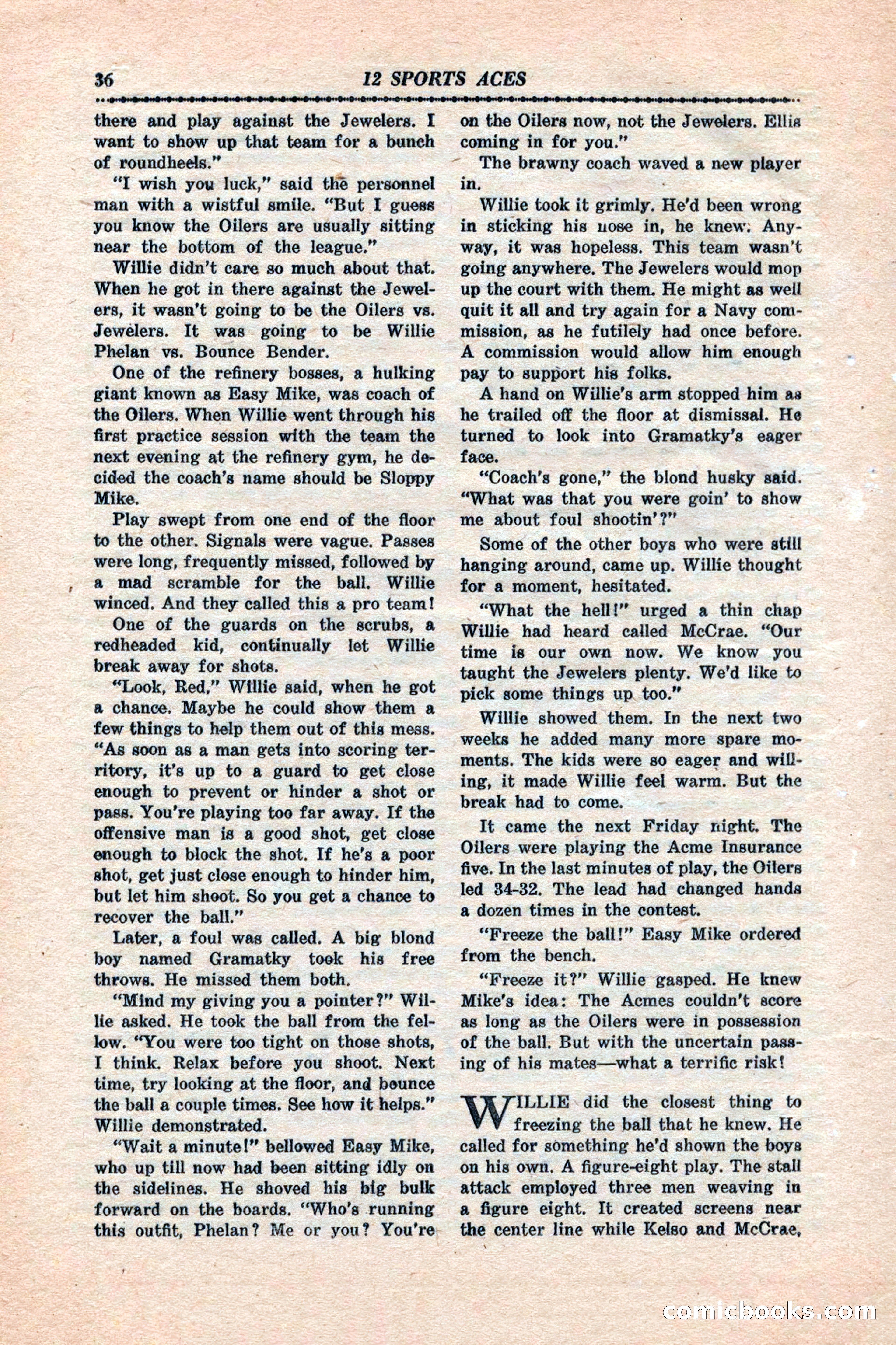 12 Sports Aces, January 1943 — page 38: Pulp Fiction, 1943