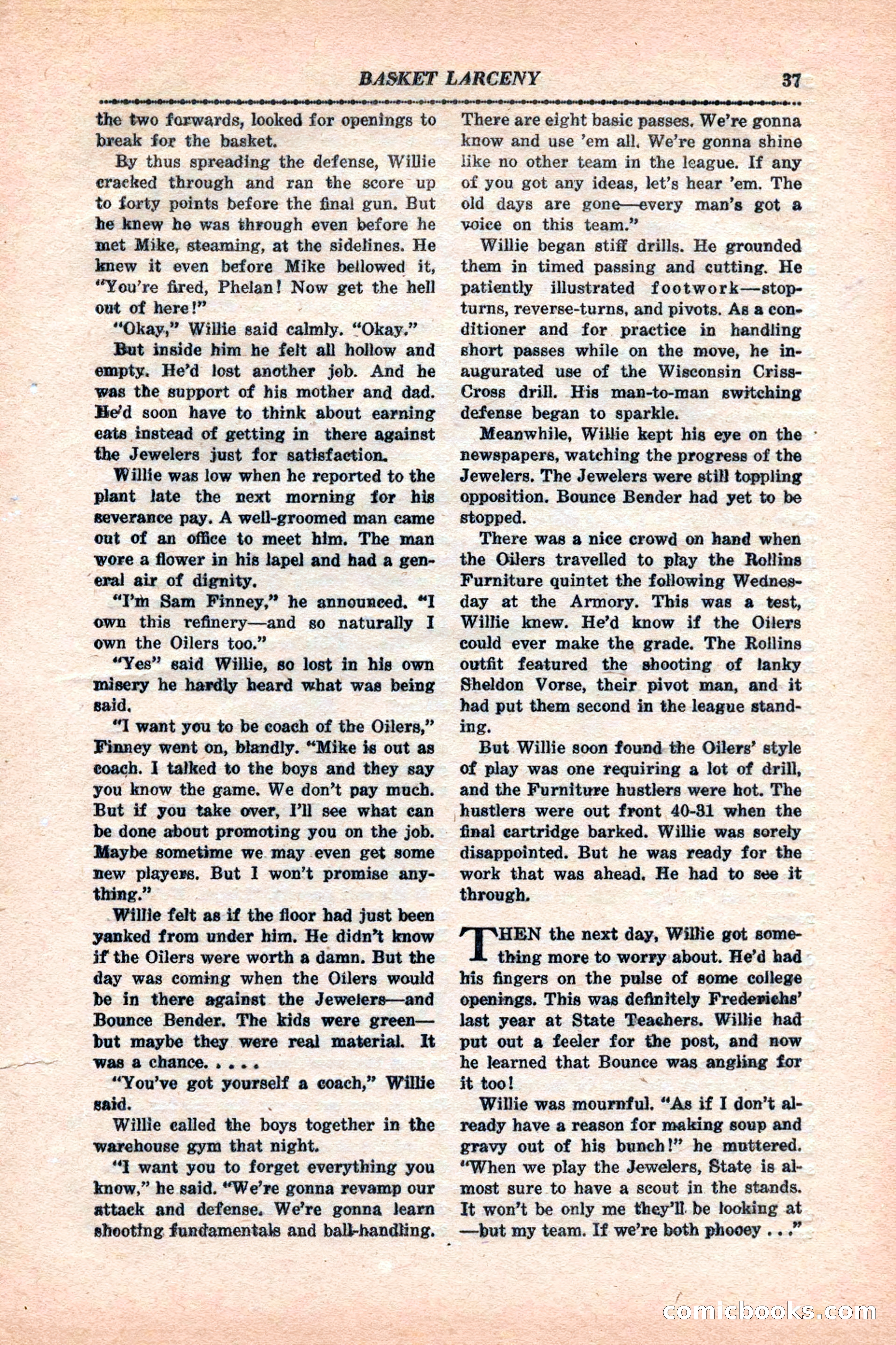 12 Sports Aces, January 1943 — page 39: Pulp Fiction, 1943