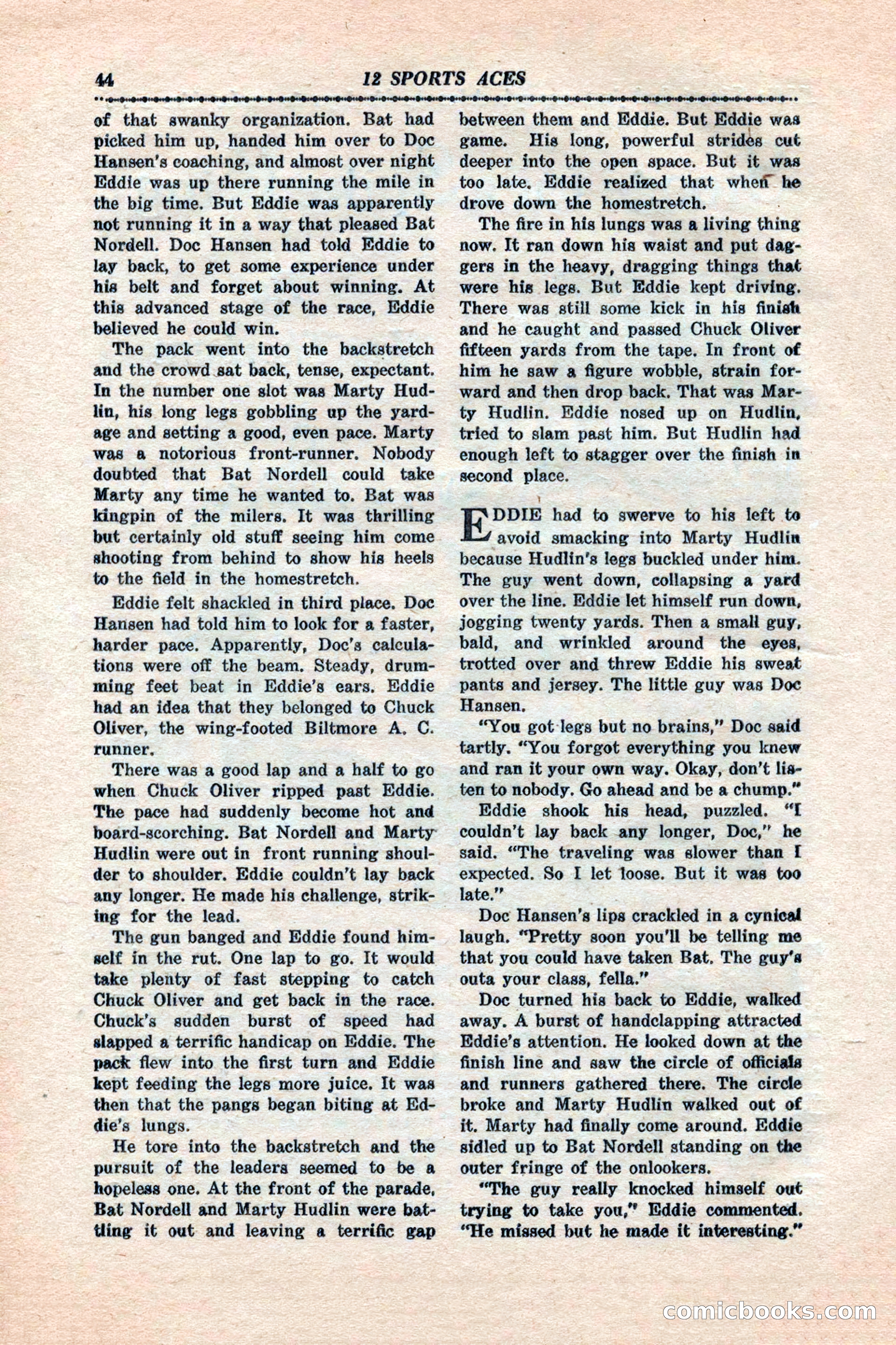 12 Sports Aces, January 1943 — page 46: Pulp Fiction, 1943