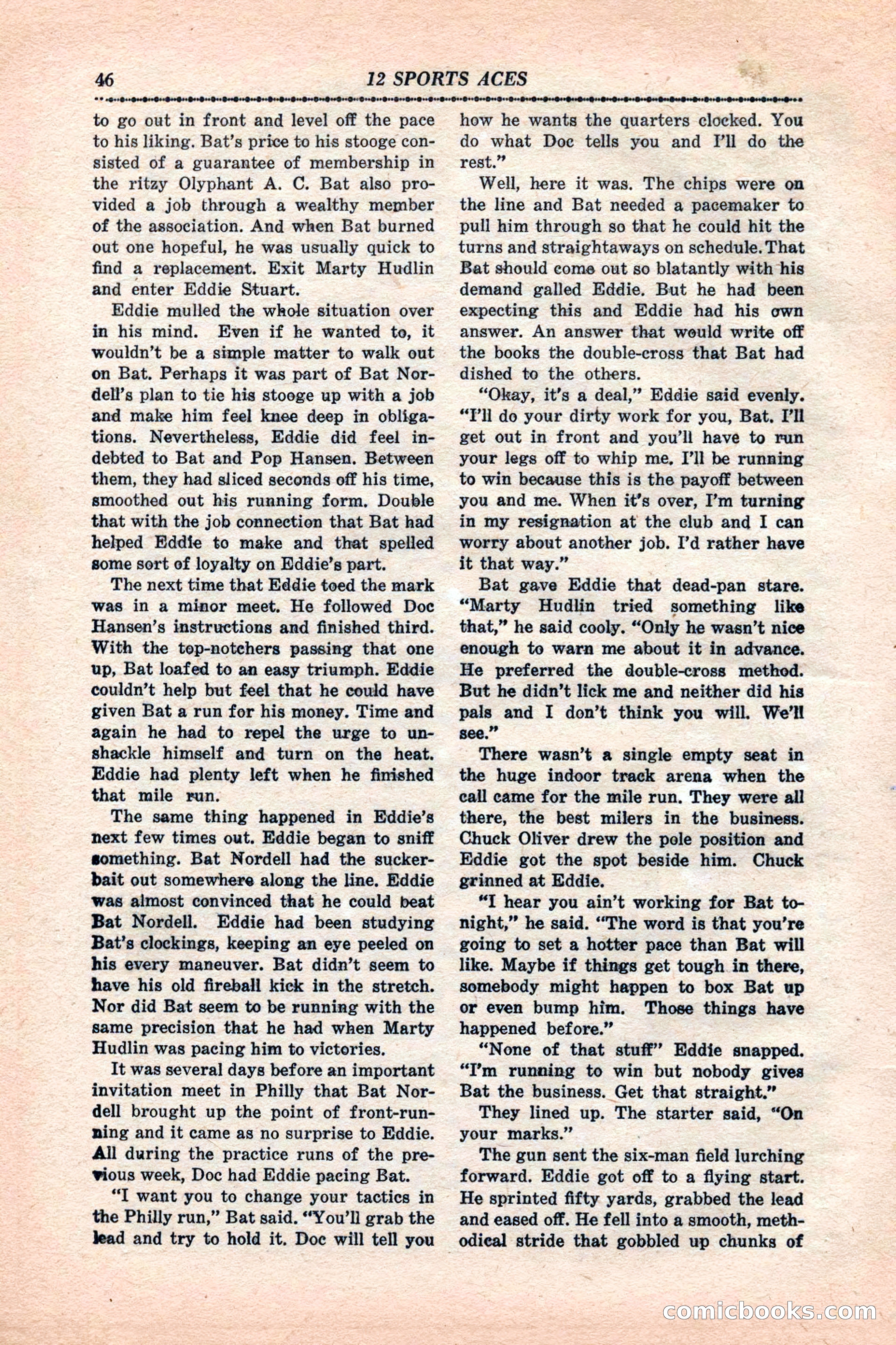12 Sports Aces, January 1943 — page 48: Pulp Fiction, 1943