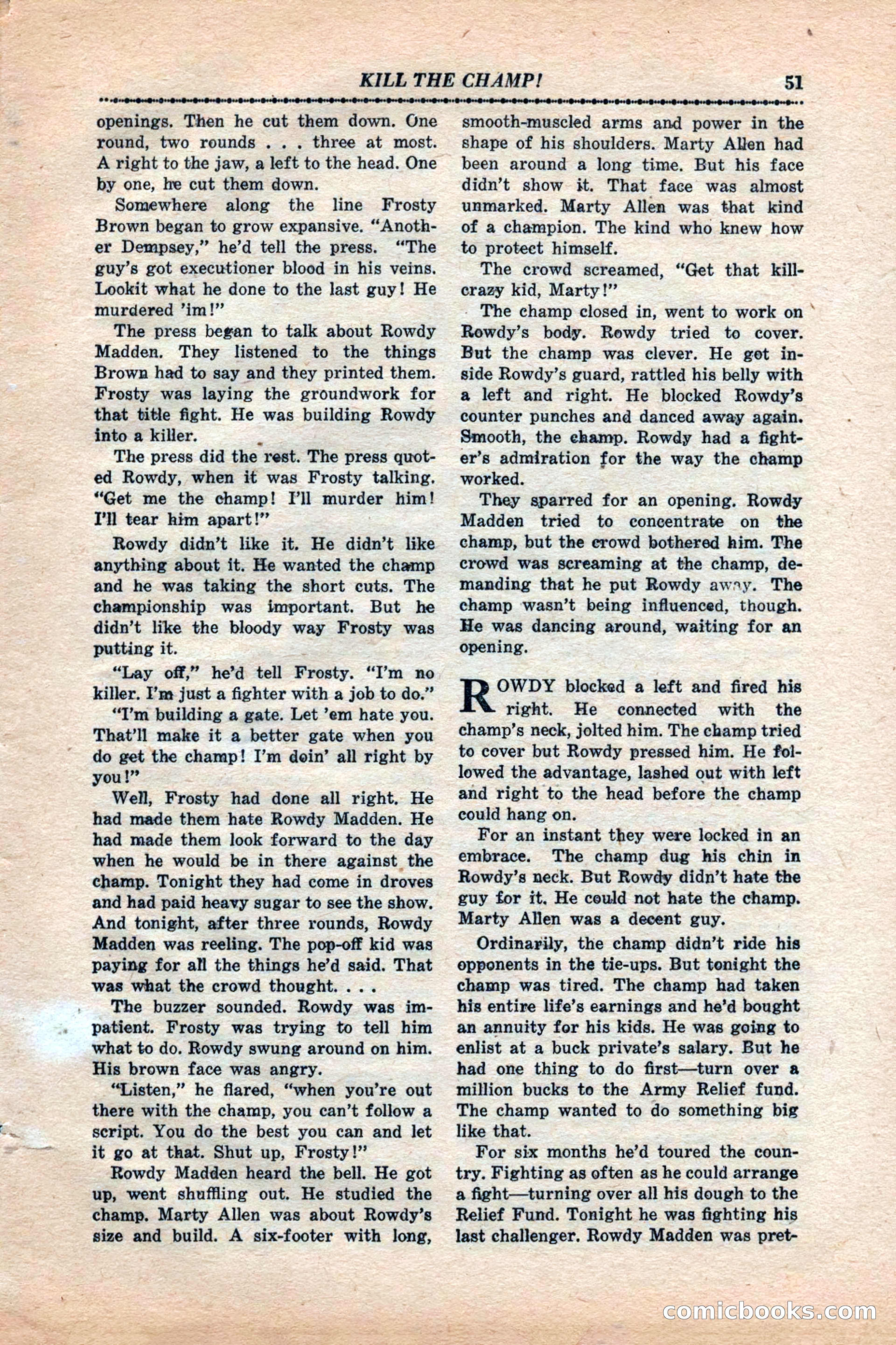 12 Sports Aces, January 1943 — page 53: Pulp Fiction, 1943