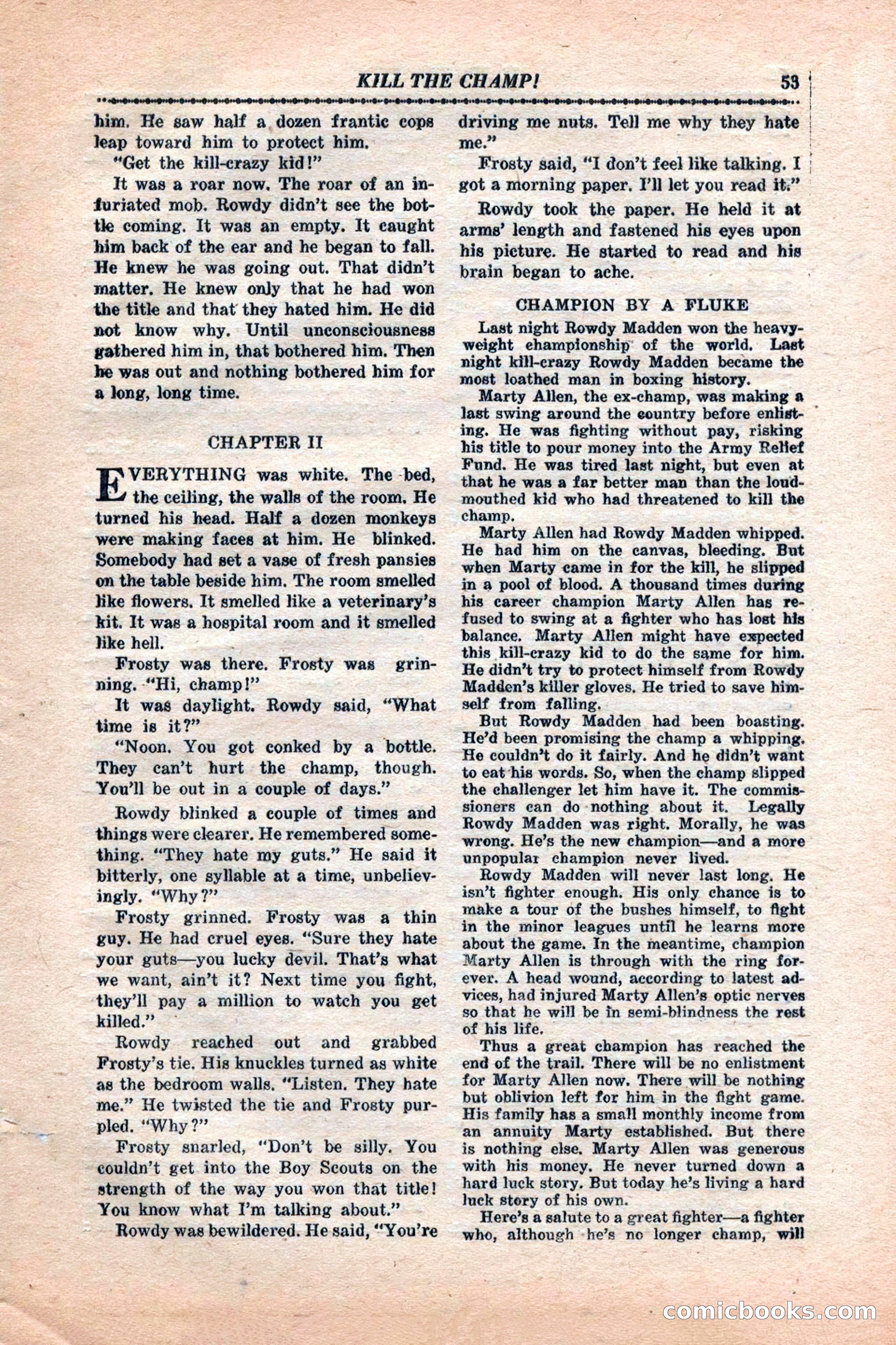 12 Sports Aces, January 1943 — page 55: Pulp Fiction, 1943