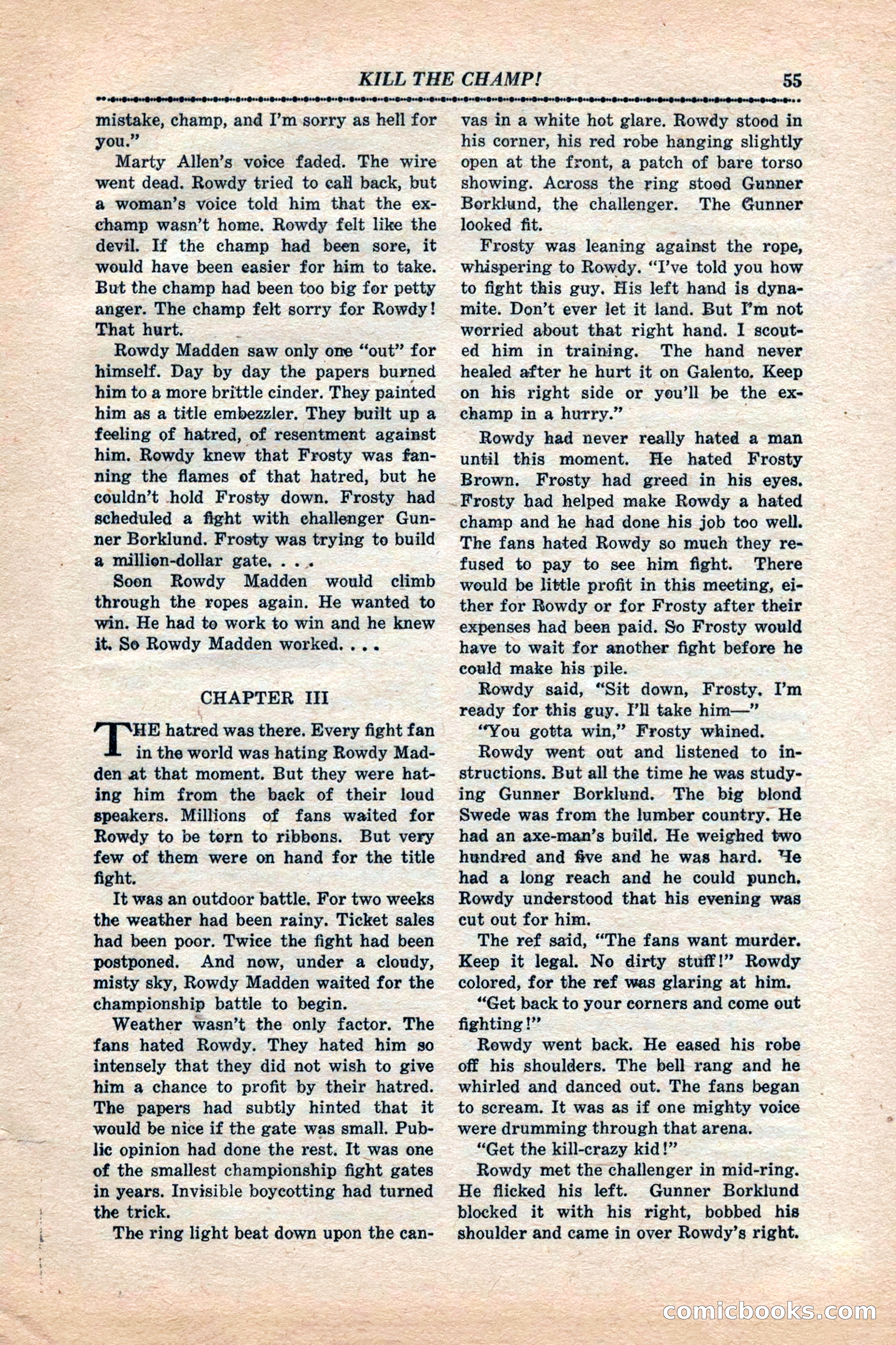 12 Sports Aces, January 1943 — page 57: Pulp Fiction, 1943